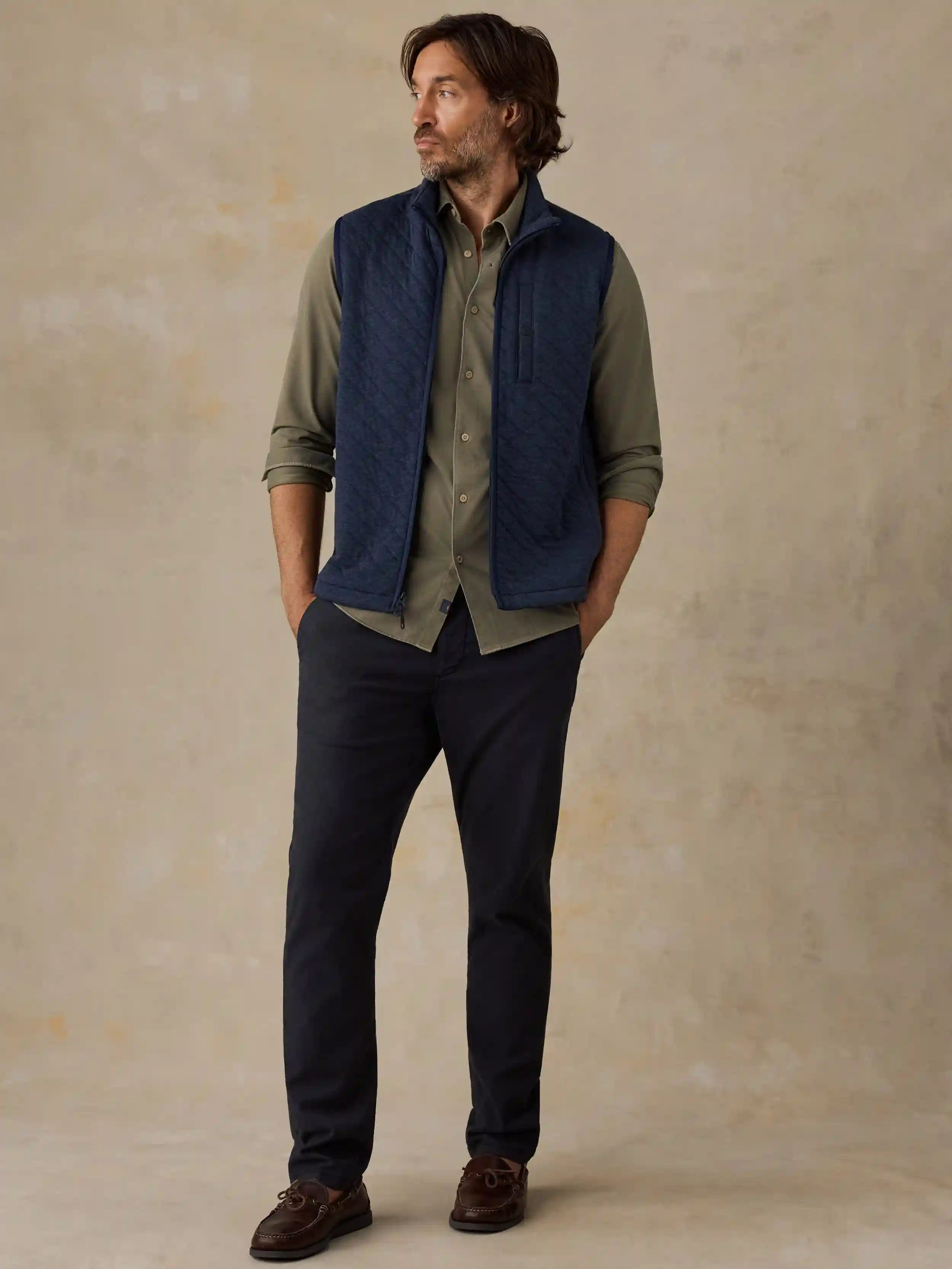 Epic Quilted Fleece Vest - Navy Melange