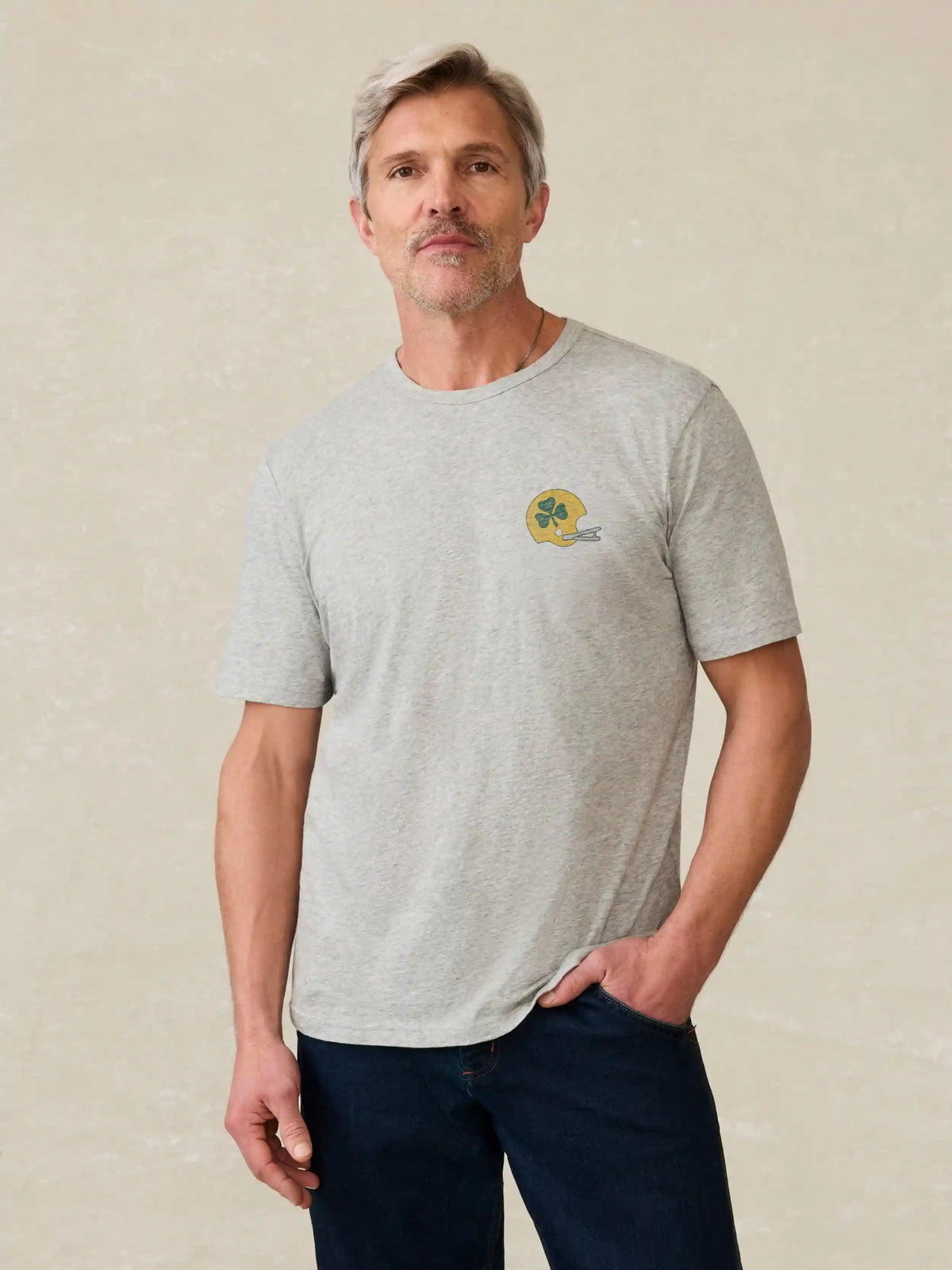 Notre Dame Sunwashed Tee - Granite Heather