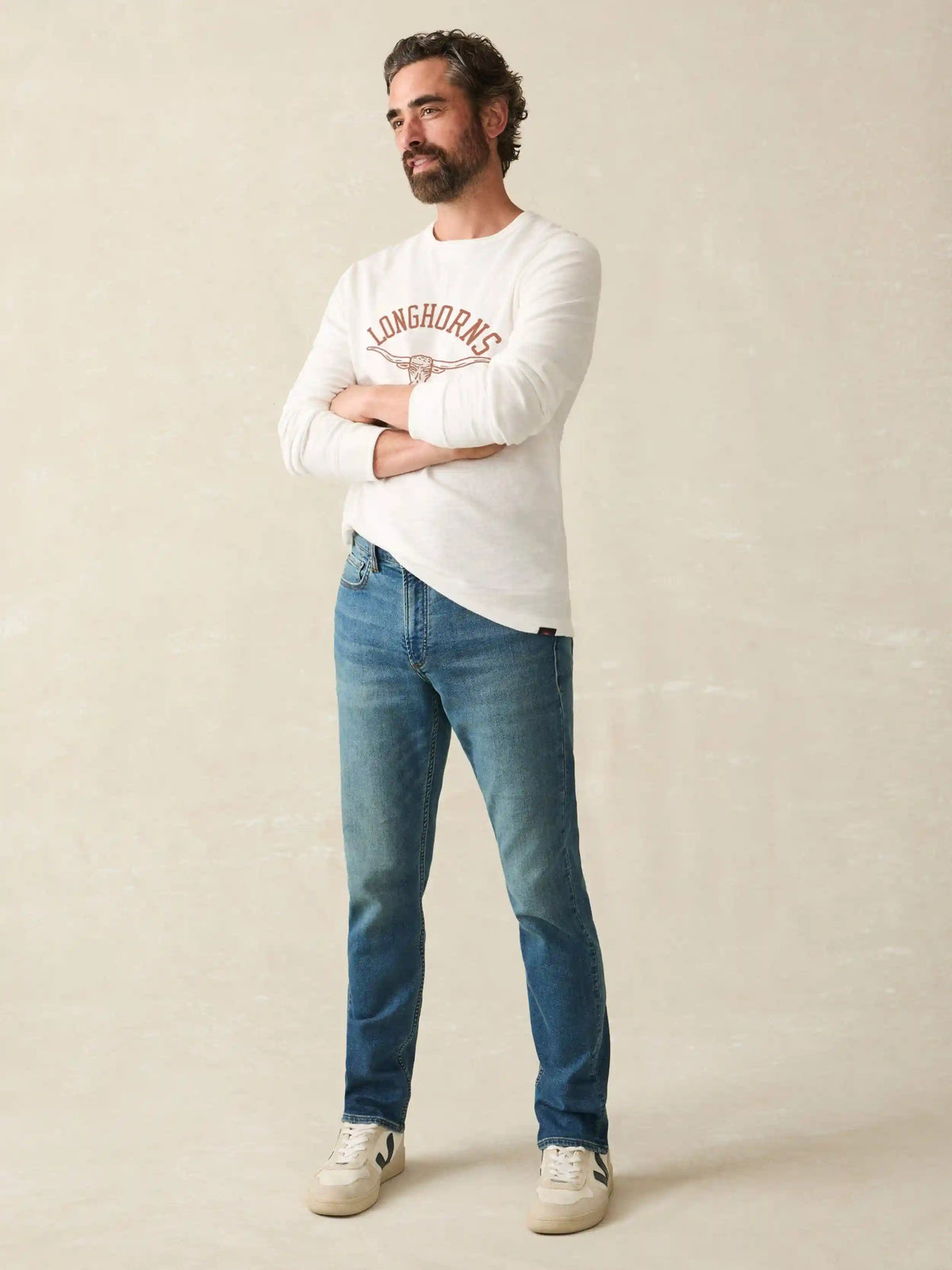 University of Texas Sunwashed Organic Crew - White