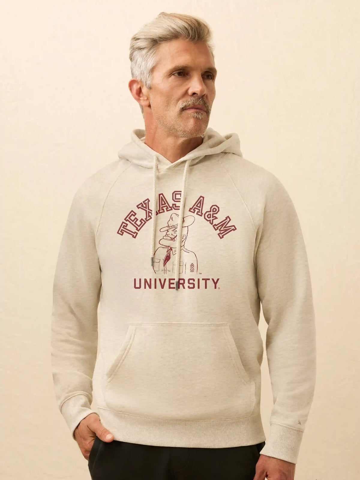 Texas A&M High Standard Fleece Hoodie - Antique Ivory Heather