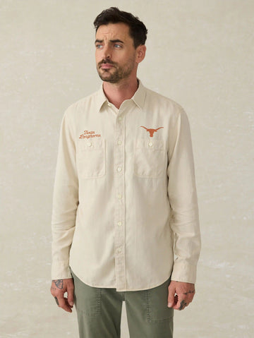 University of Texas Tried & True Chambray Workshirt - Coastal Cream