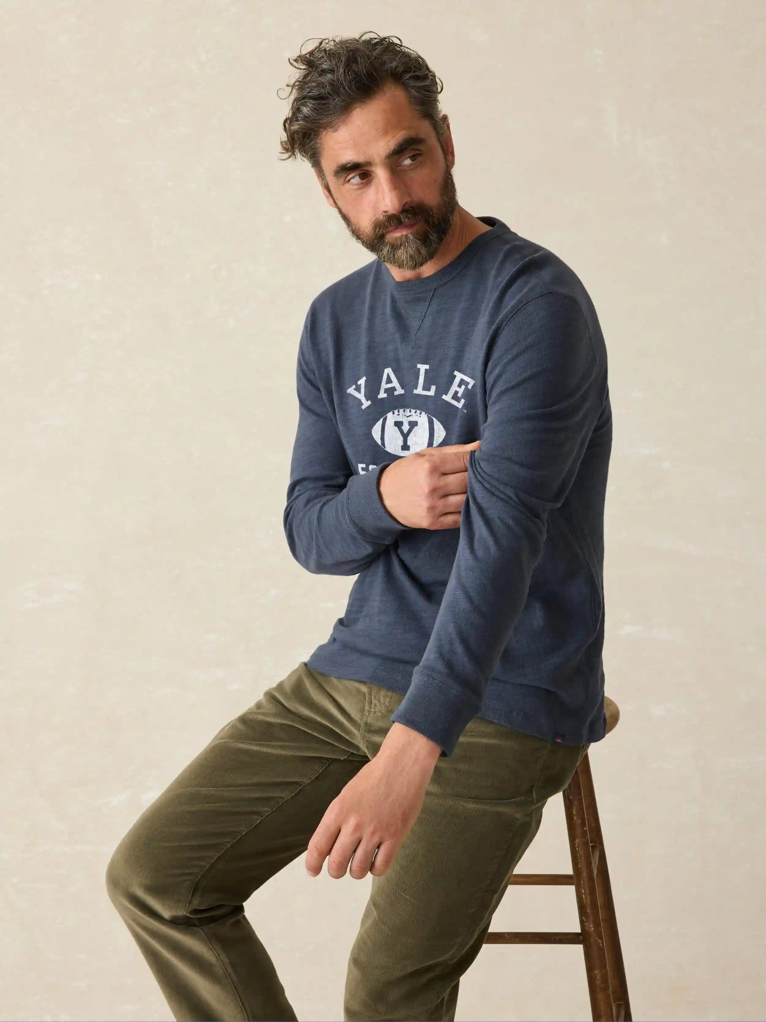 Yale Sunwashed Organic Crew - Blue Nights