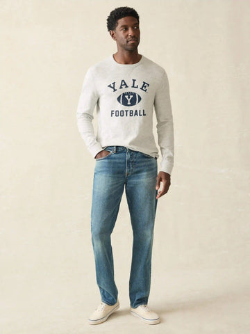 Yale Sunwashed Organic Crew - Light Grey Heather
