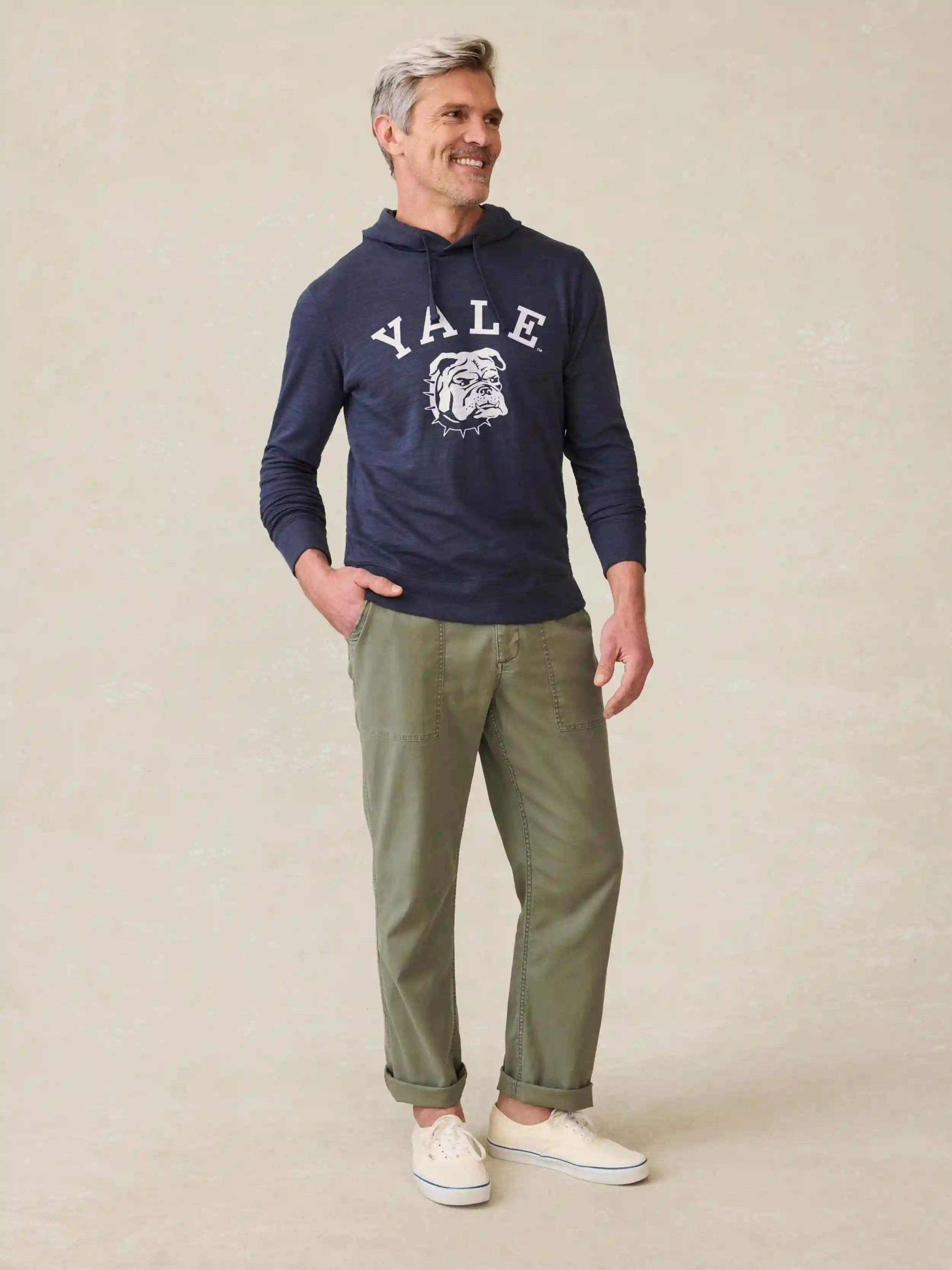 Yale Sunwashed Slub Hoodie - Blue Nights