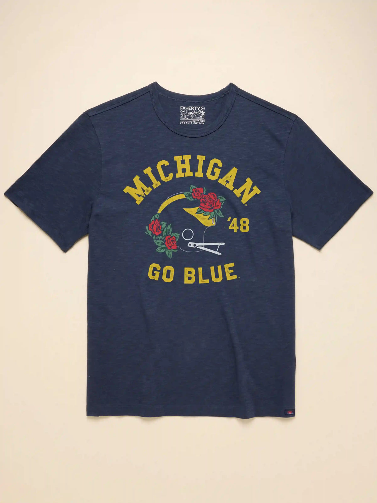University of Michigan Sunwashed Tee - Dune Navy