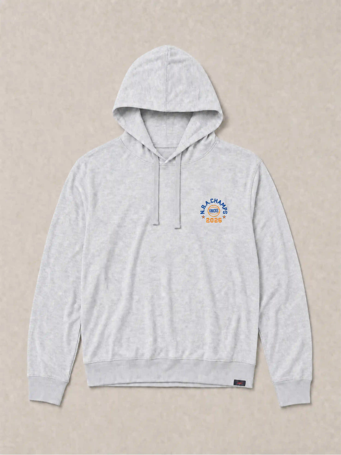 NY Knicks Sunwashed Organic Hoodie - Light Grey Heather