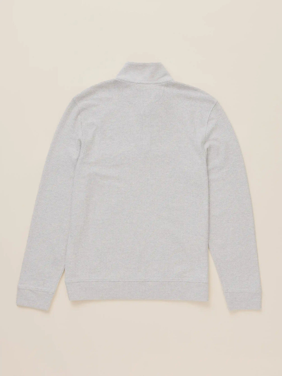 Textured Knit Quarter Zip - Snow Grey Heather