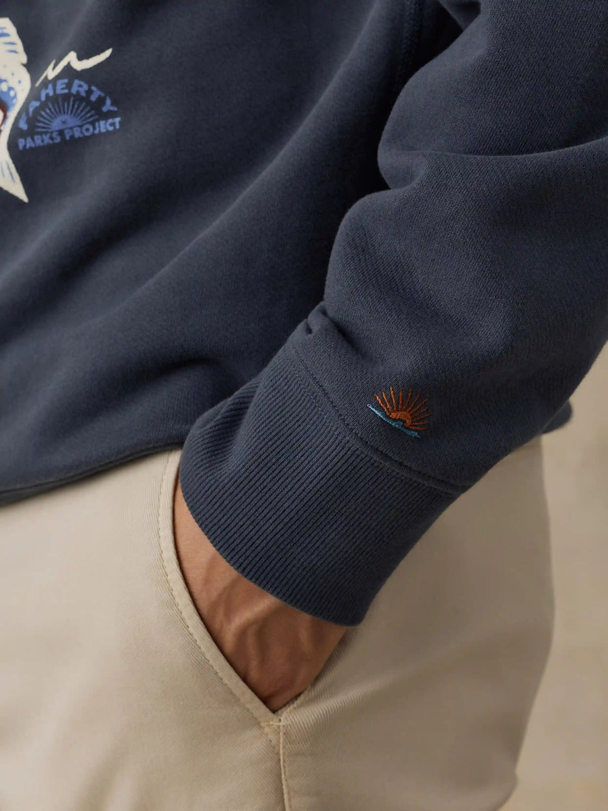 Faherty x Parks Project Great Lakes High Standard Fleece Crewneck - Blue Nights