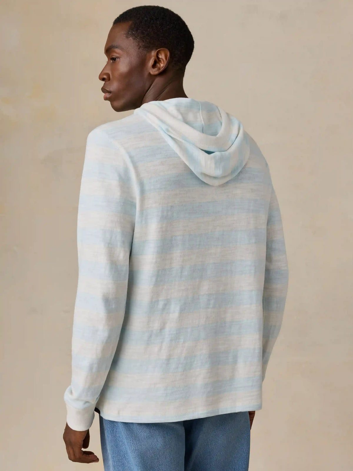 Sunwashed Organic Hoodie - Beach Sky Stripe