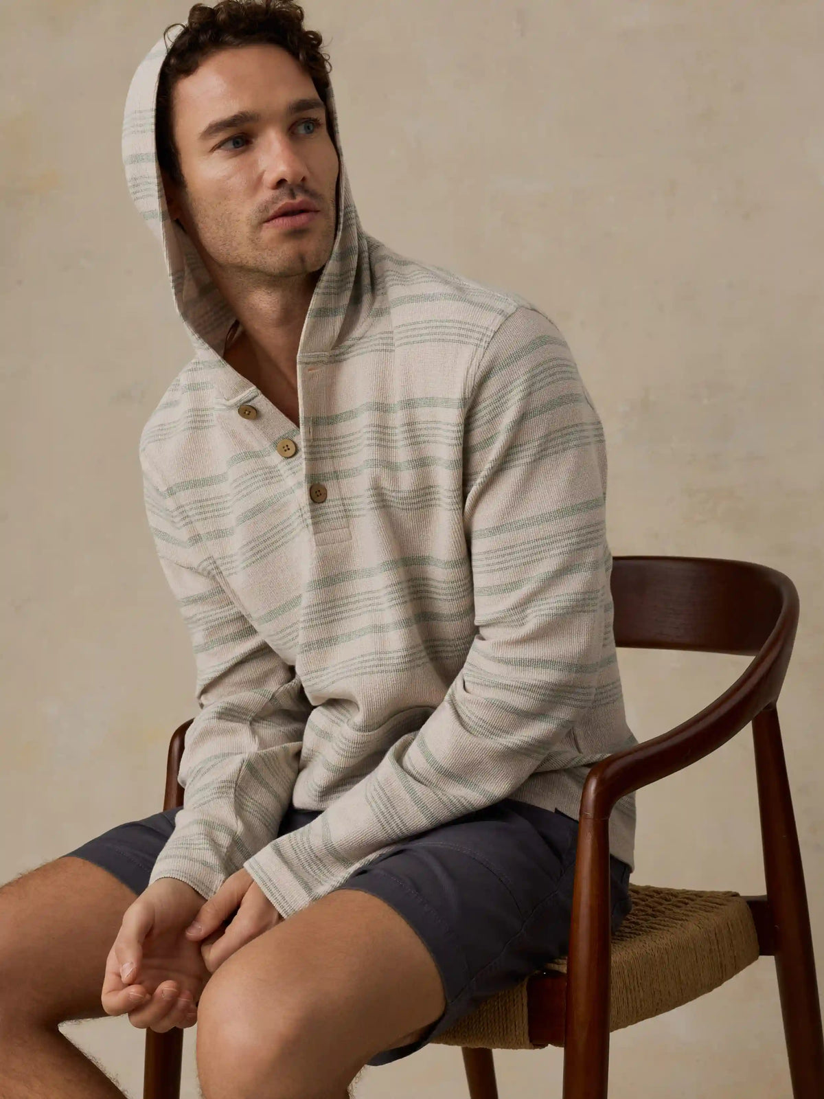 Oasis Hoodie - Sage Beach Stripe