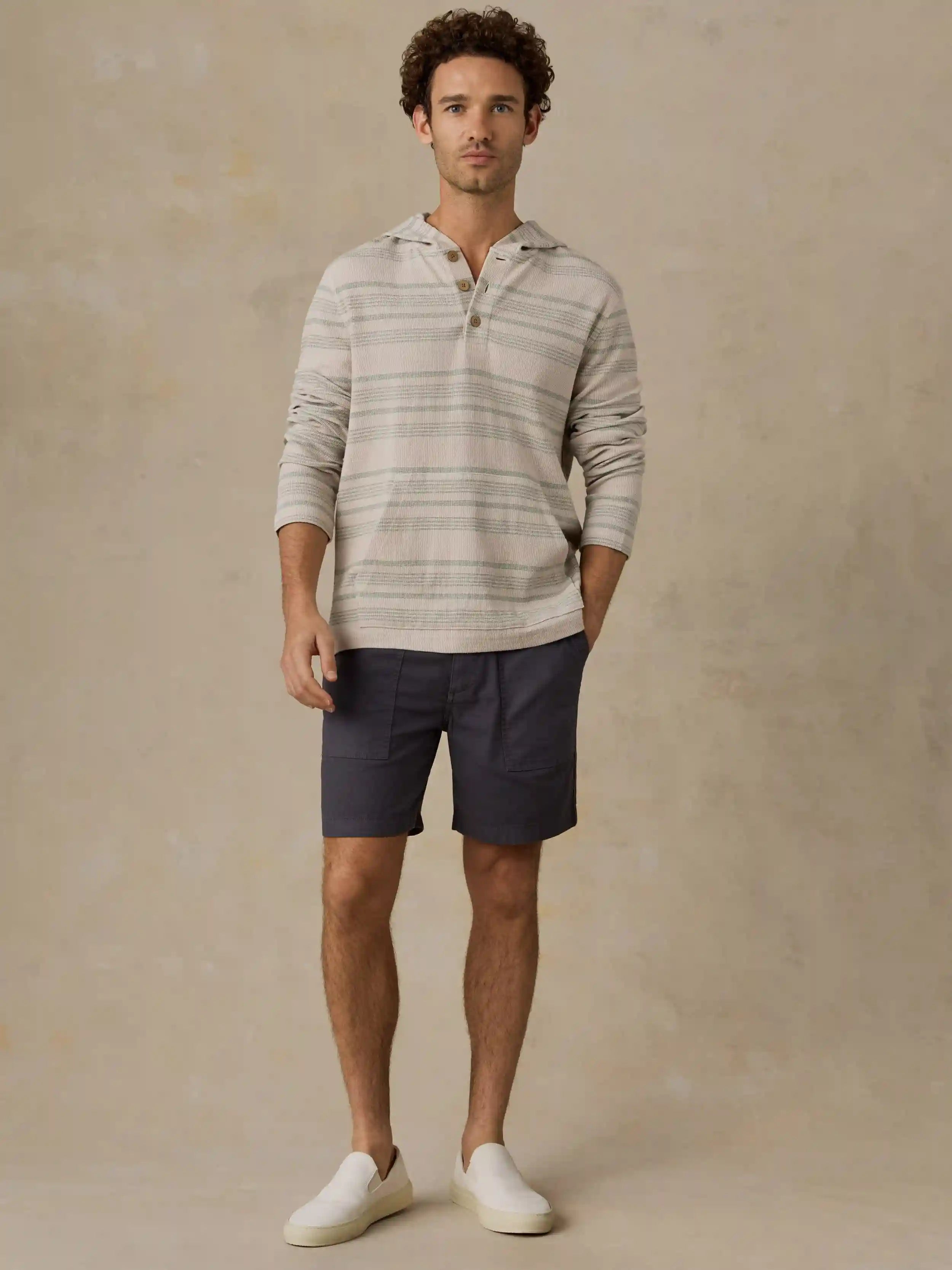 Oasis Hoodie - Sage Beach Stripe