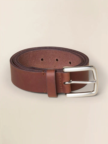Mens Leather Belt - Saddle Brown