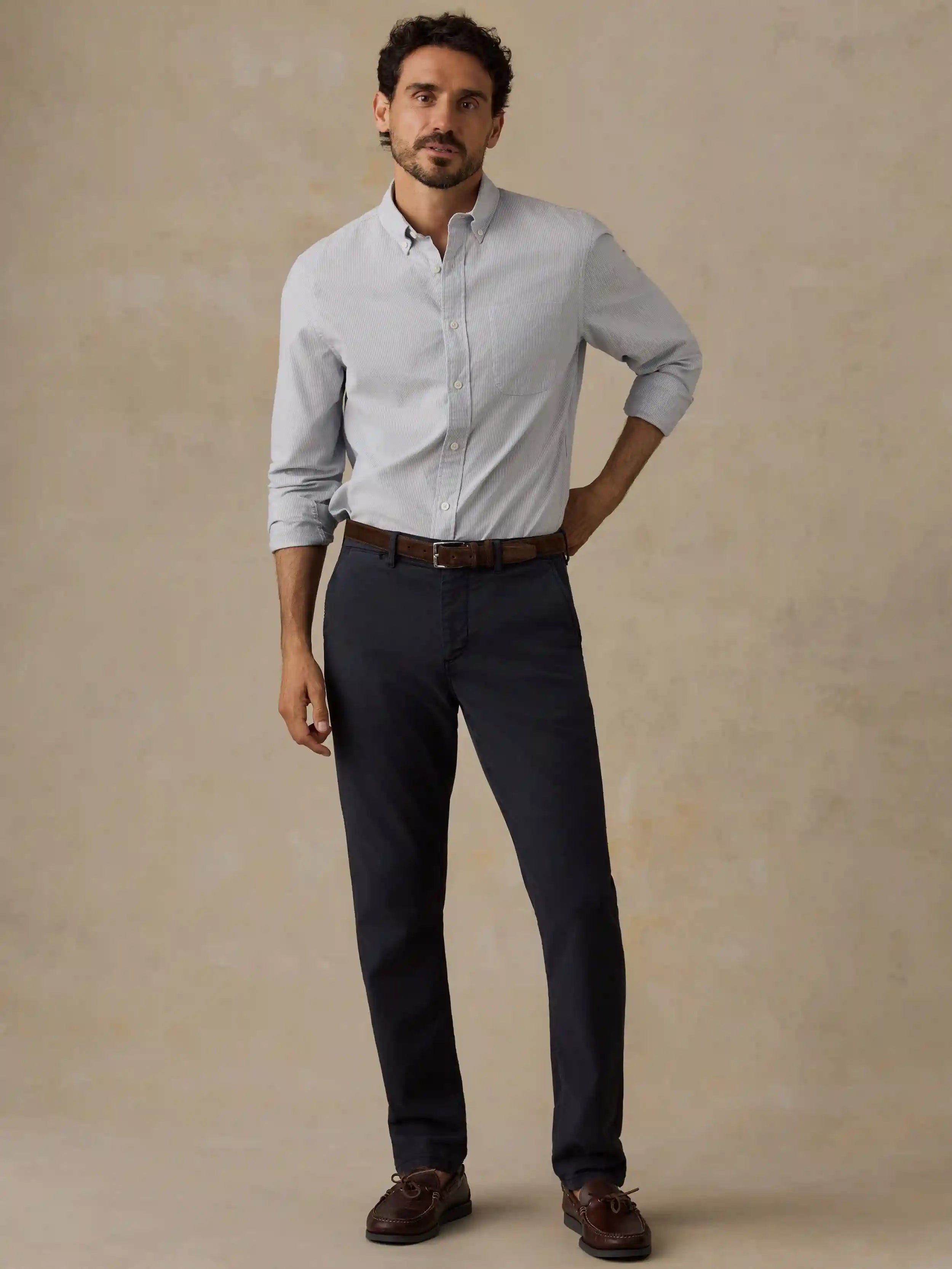 Laundered Oxford Shirt - Classic Blue Stripe
