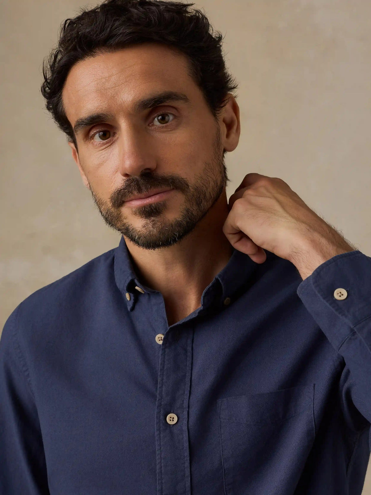 Laundered Oxford Shirt - River Navy