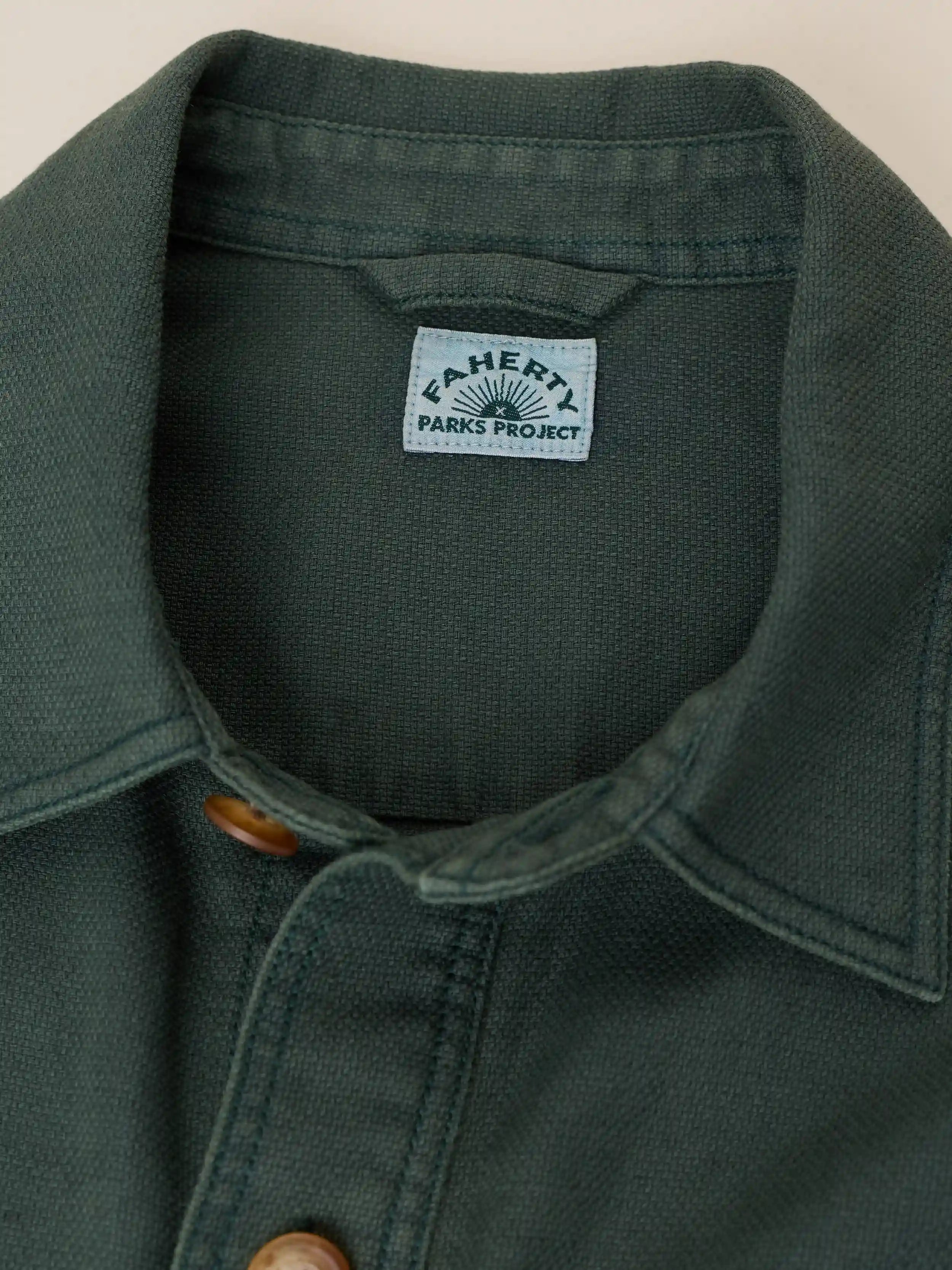 Faherty x Parks Project Tropic Surplus Shirt - Dark Pine