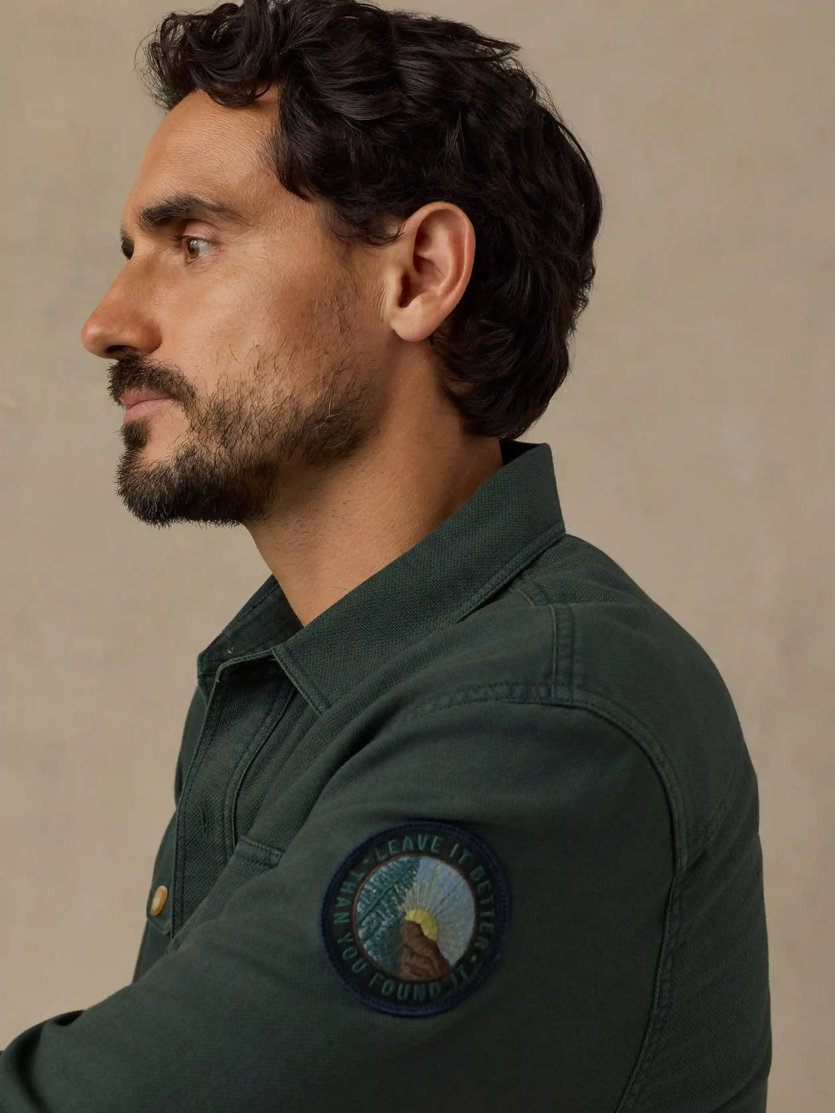 Faherty x Parks Project Tropic Surplus Shirt - Dark Pine