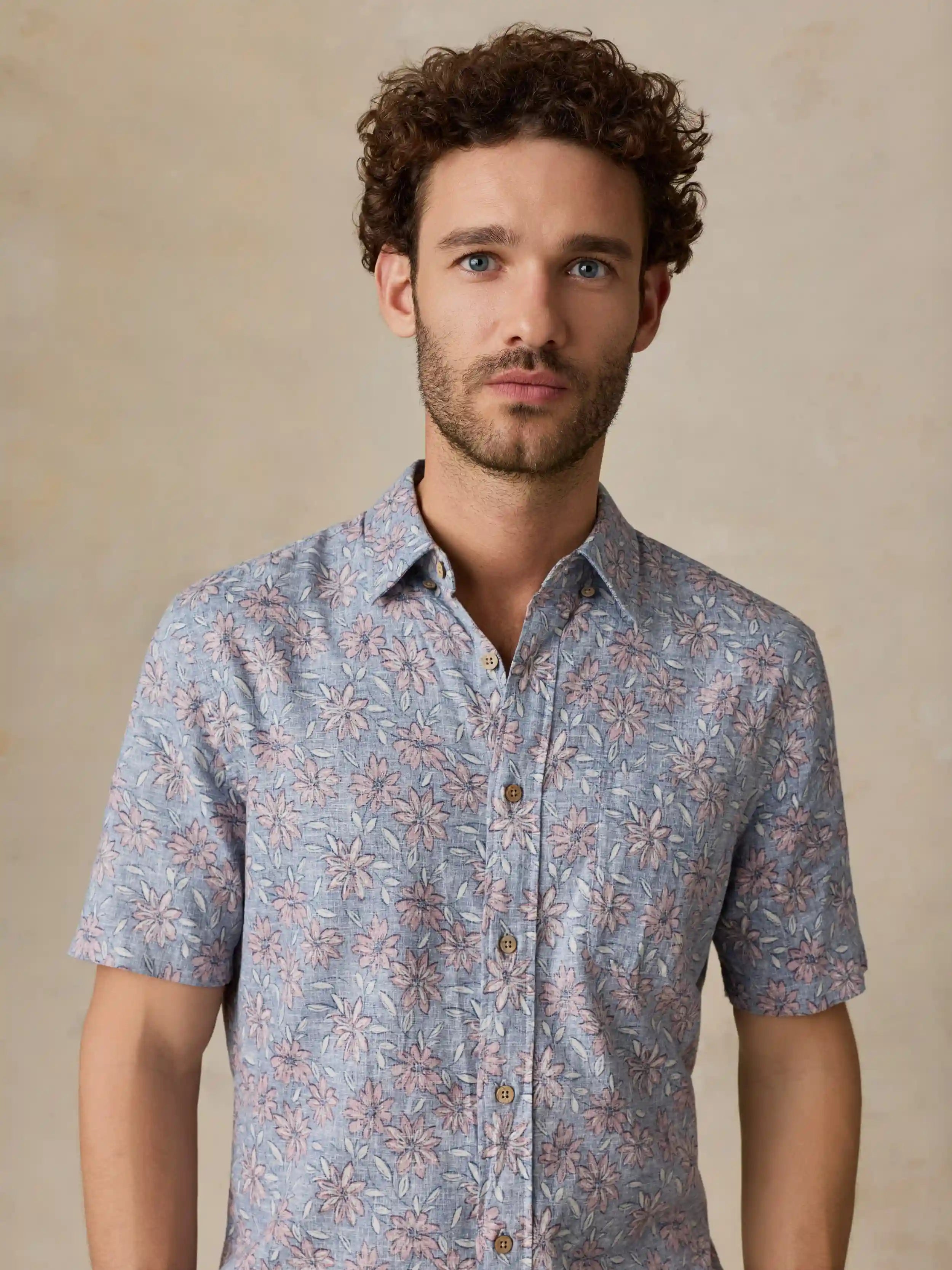 Short-Sleeve Breeze Shirt - Antique Berry Floral