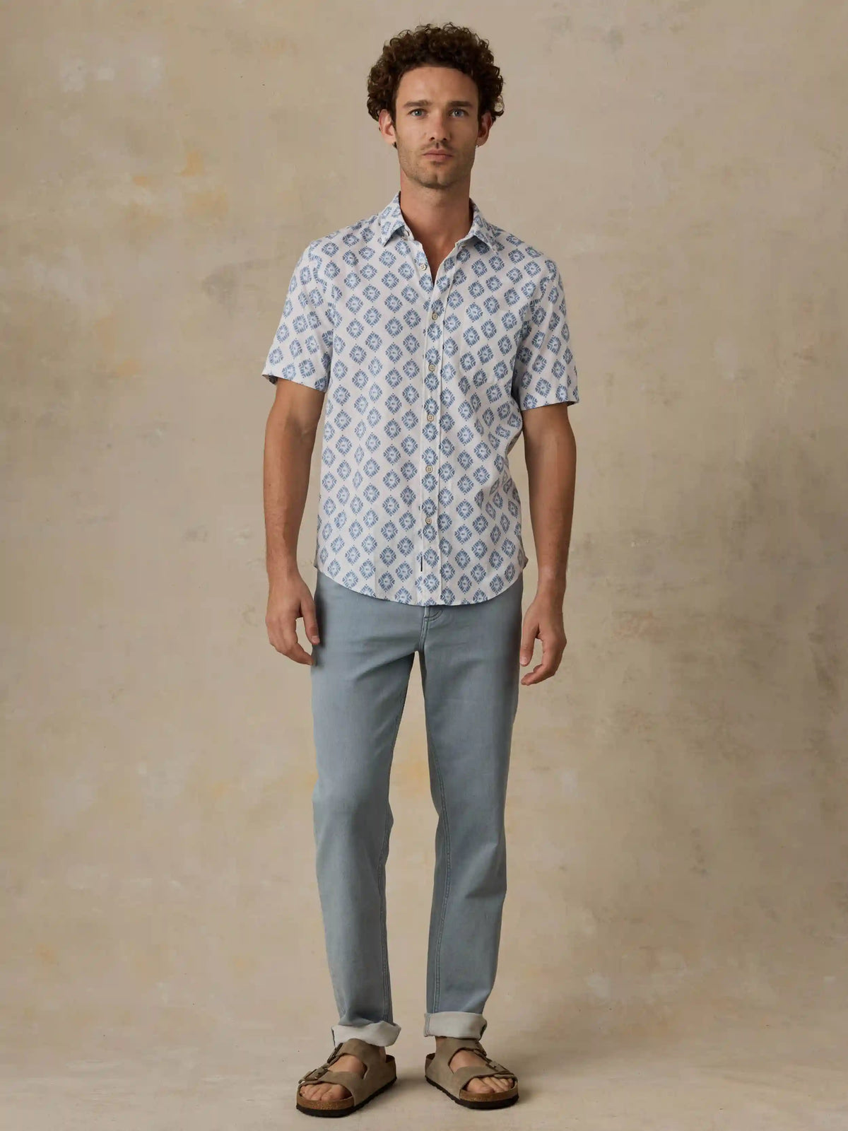 Short-Sleeve Breeze Shirt - Crystal Cascade Diamond