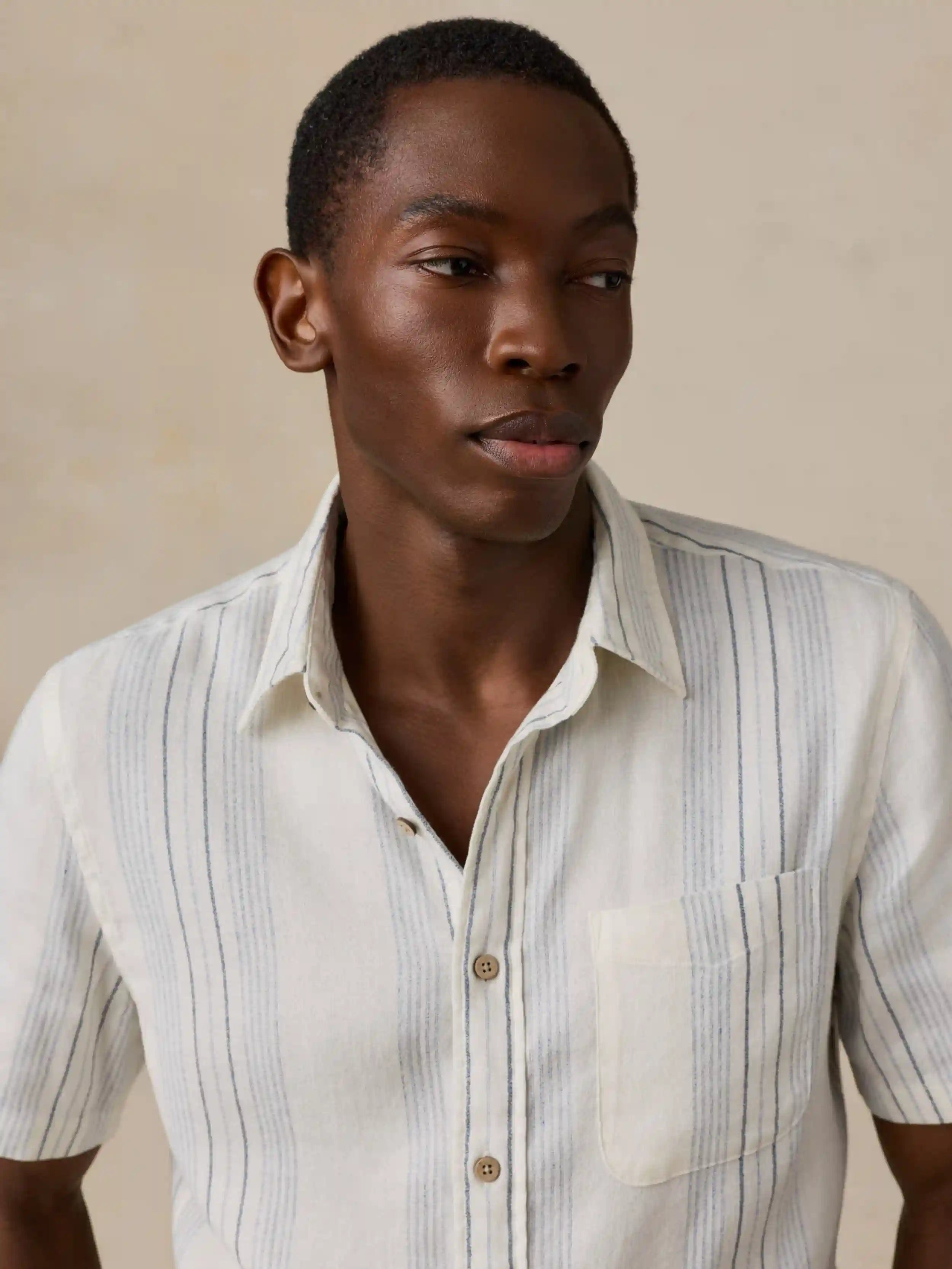 Short-Sleeve Breeze Shirt - River Shore Stripe