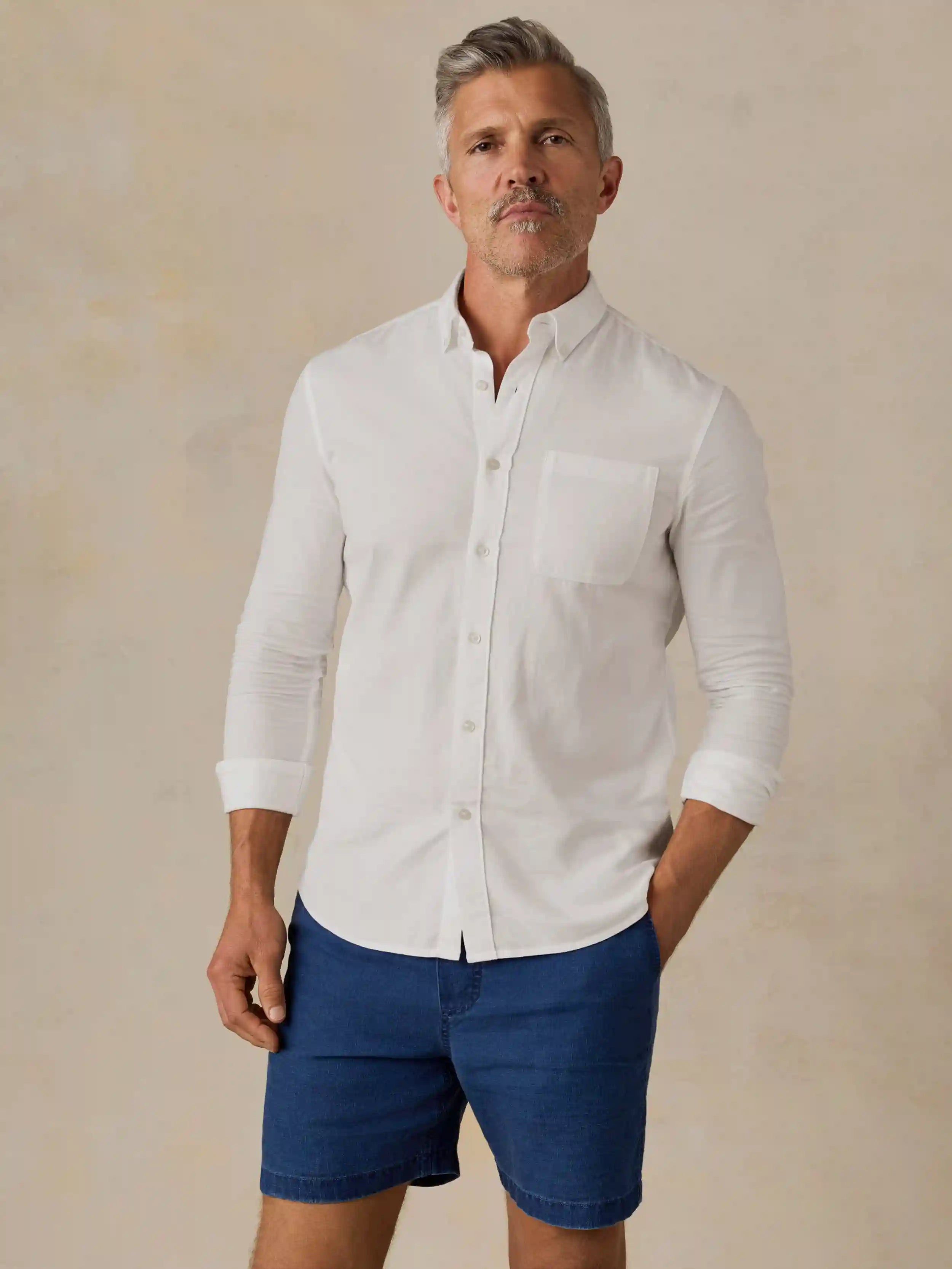 Long-Sleeve Weightless Cotton Shirt - Pure White