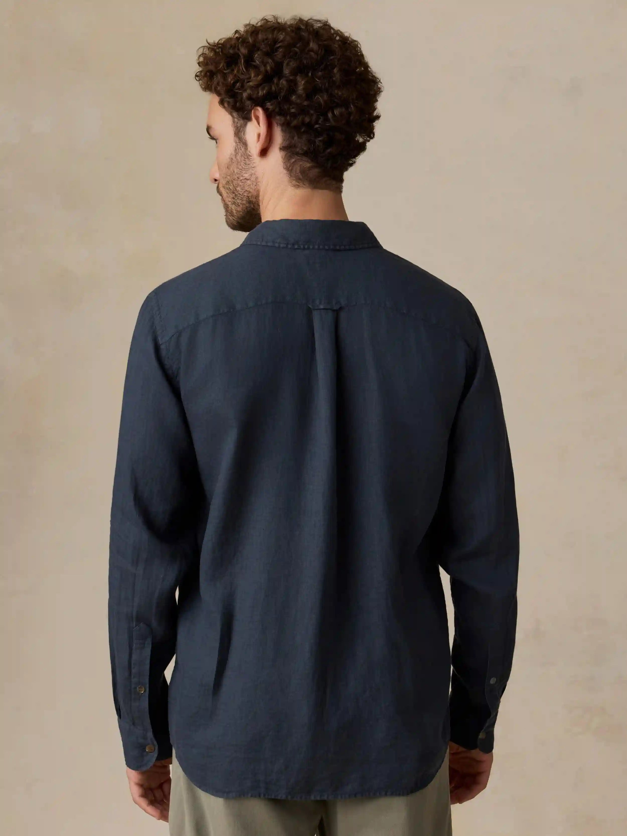 Sunwashed Linen Shirt - Navy Bay