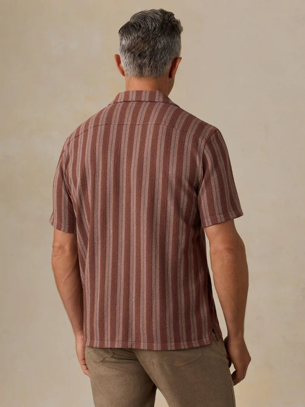 Short-Sleeve Oasis Camp Shirt - Autumn Sky Stripe