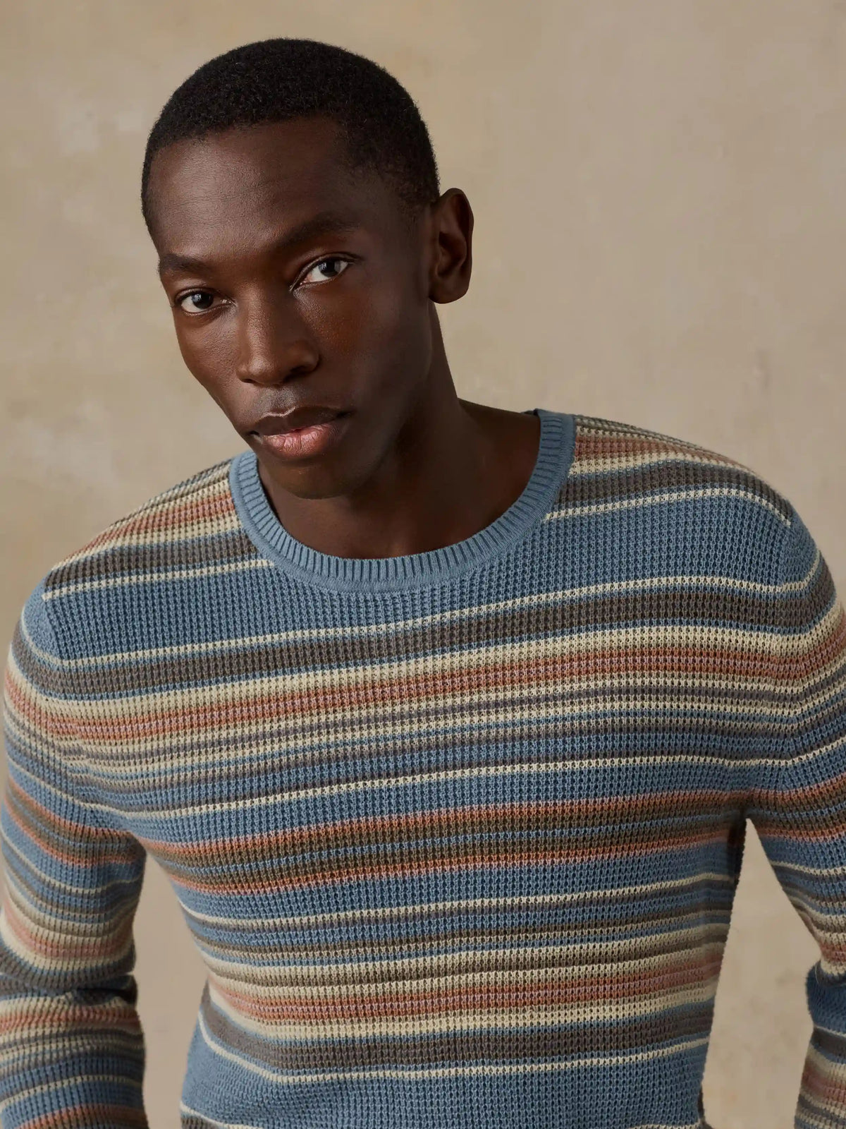 Sunwashed Crewneck Sweater - Teal Sands Stripe