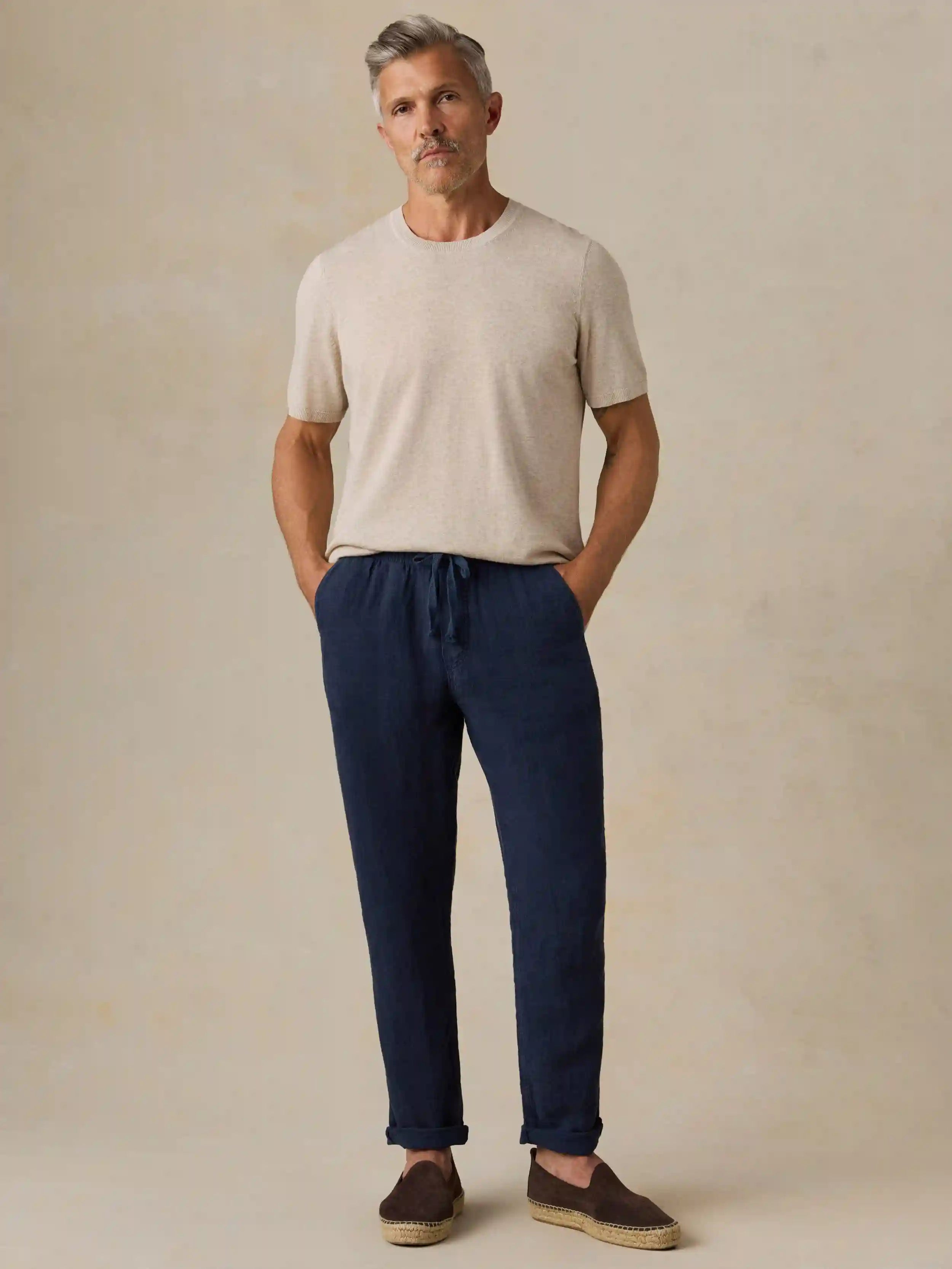 Short-Sleeve Sweater Tee - Faded Sand Melange