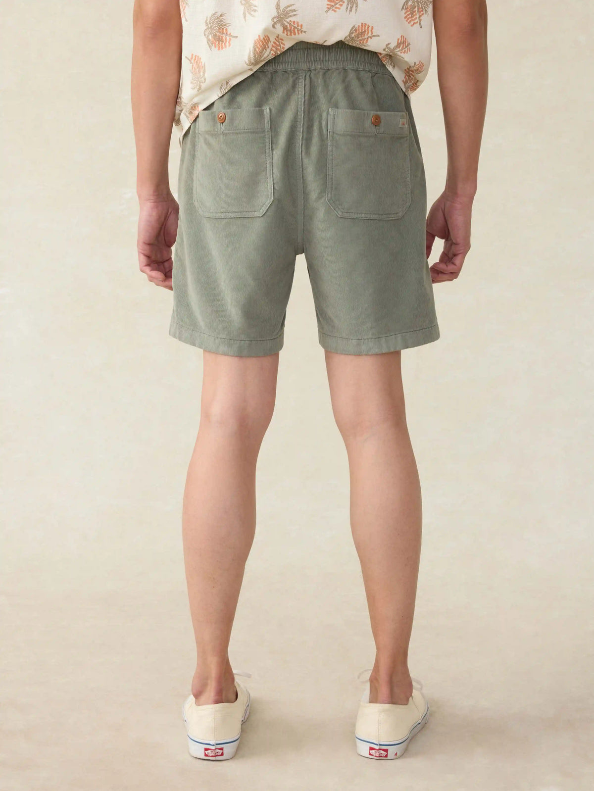 Corduroy Drawstring Utility Short - Coastal Sage