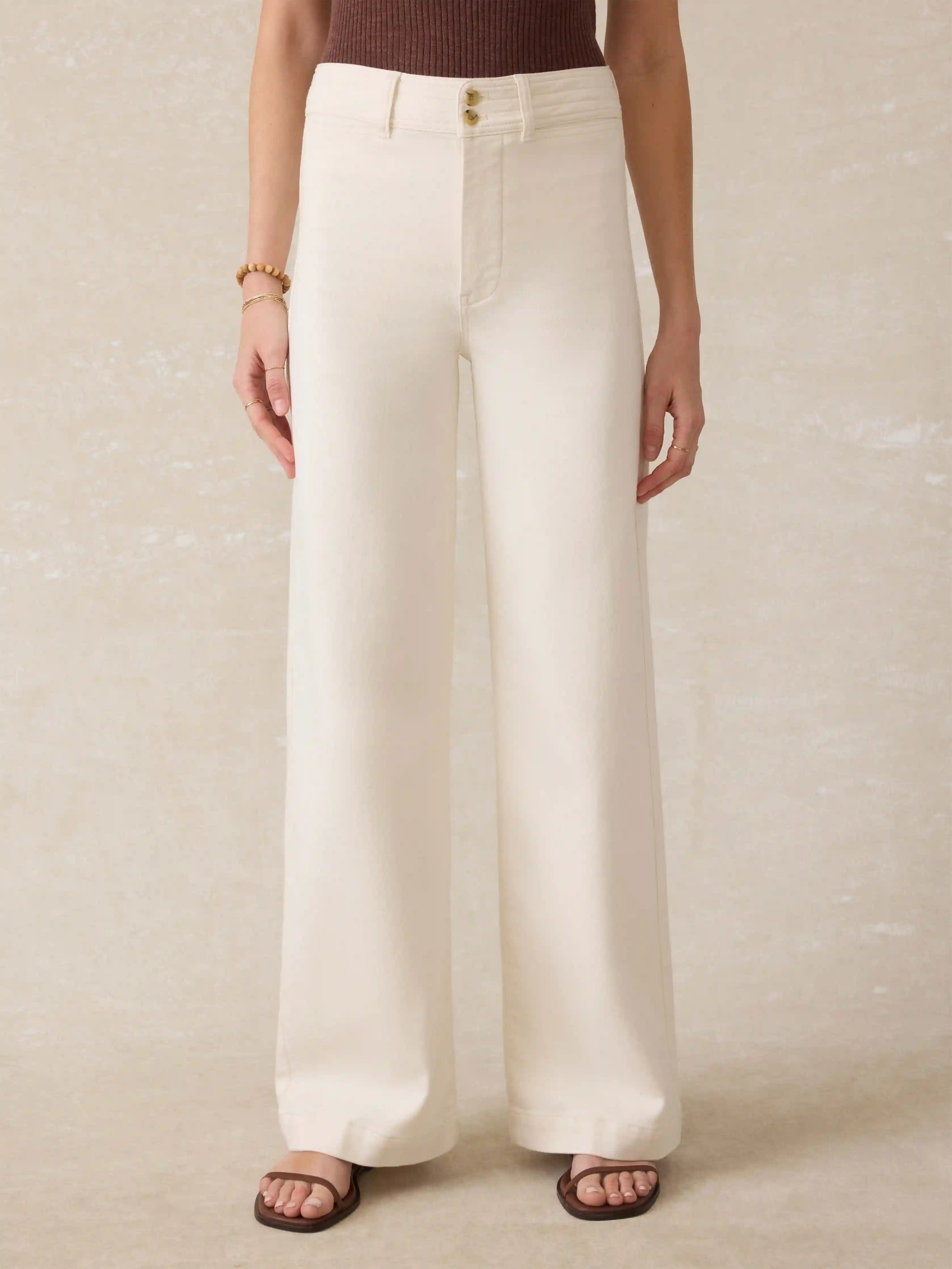 Stretch Terry Harbor Pant - Egret