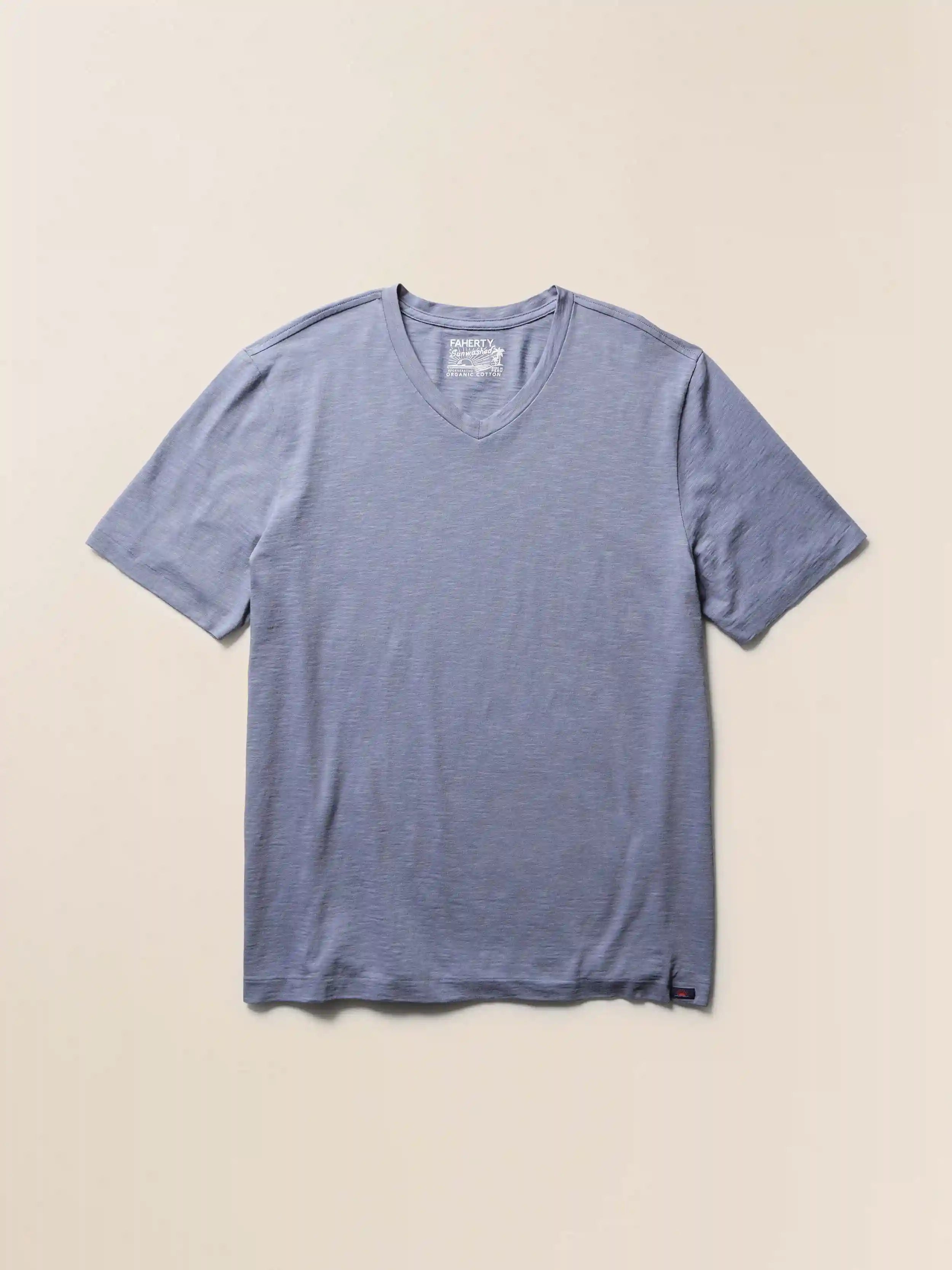 Short-Sleeve Sunwashed V-Neck Tee - Flint