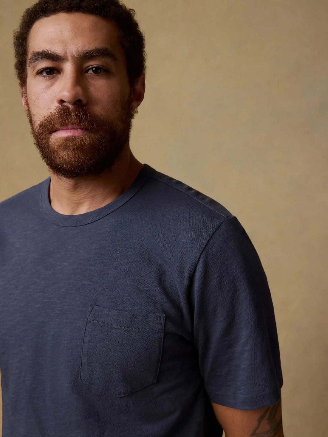 Sunwashed Regenerative Pocket Tee - Dune Navy