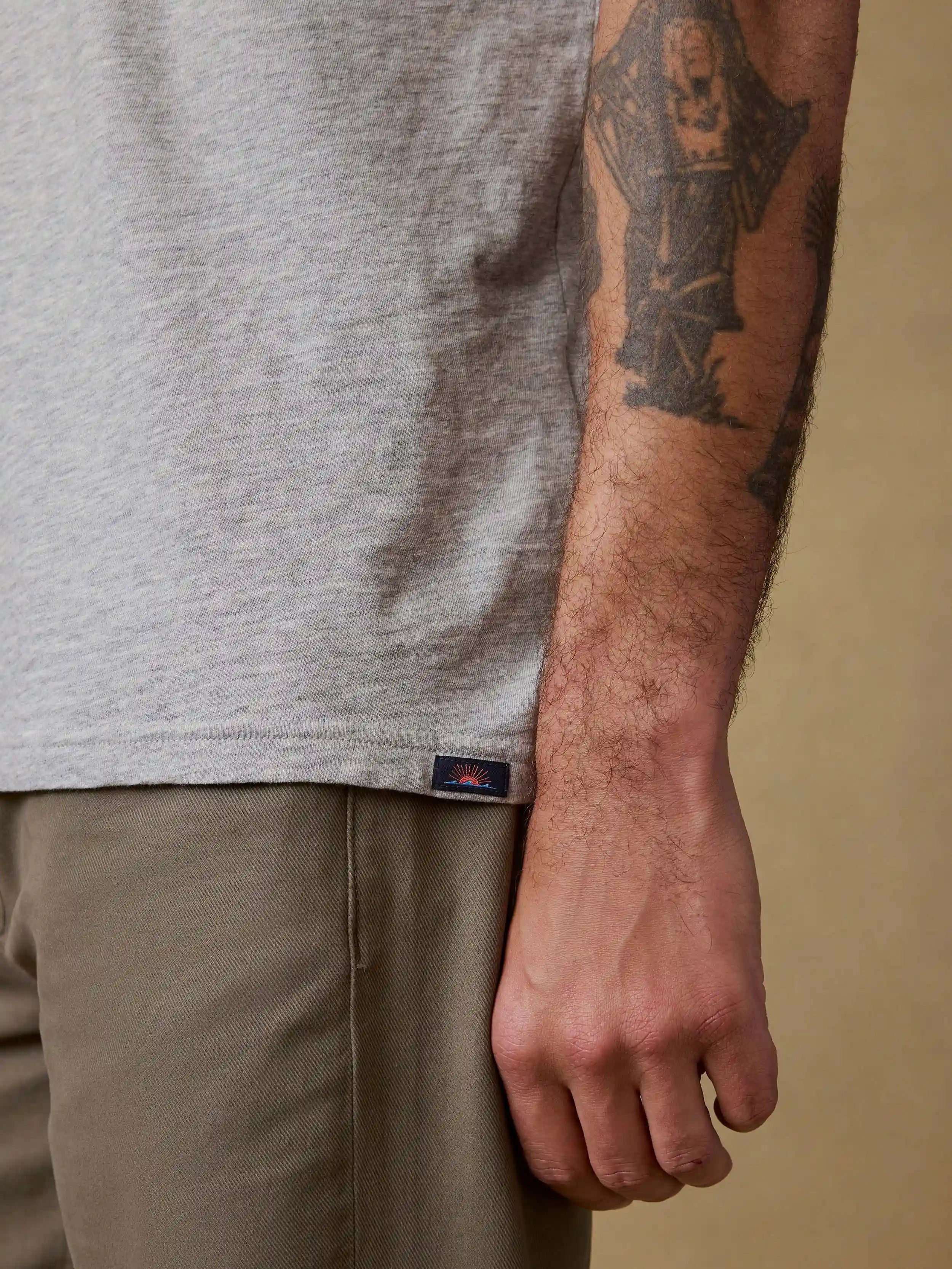 Sunwashed Regenerative Pocket Tee - Granite Heather