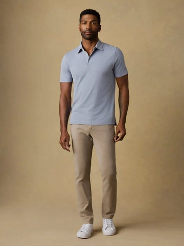 Short-Sleeve Movement™ Pique Polo - Flint White Melange