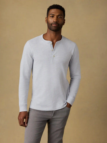 Sunwashed Organic Henley - Coastal Breeze