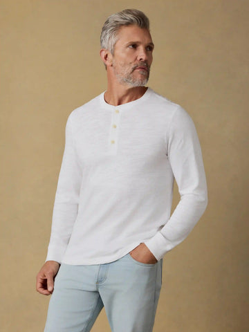 Sunwashed Organic Henley - White