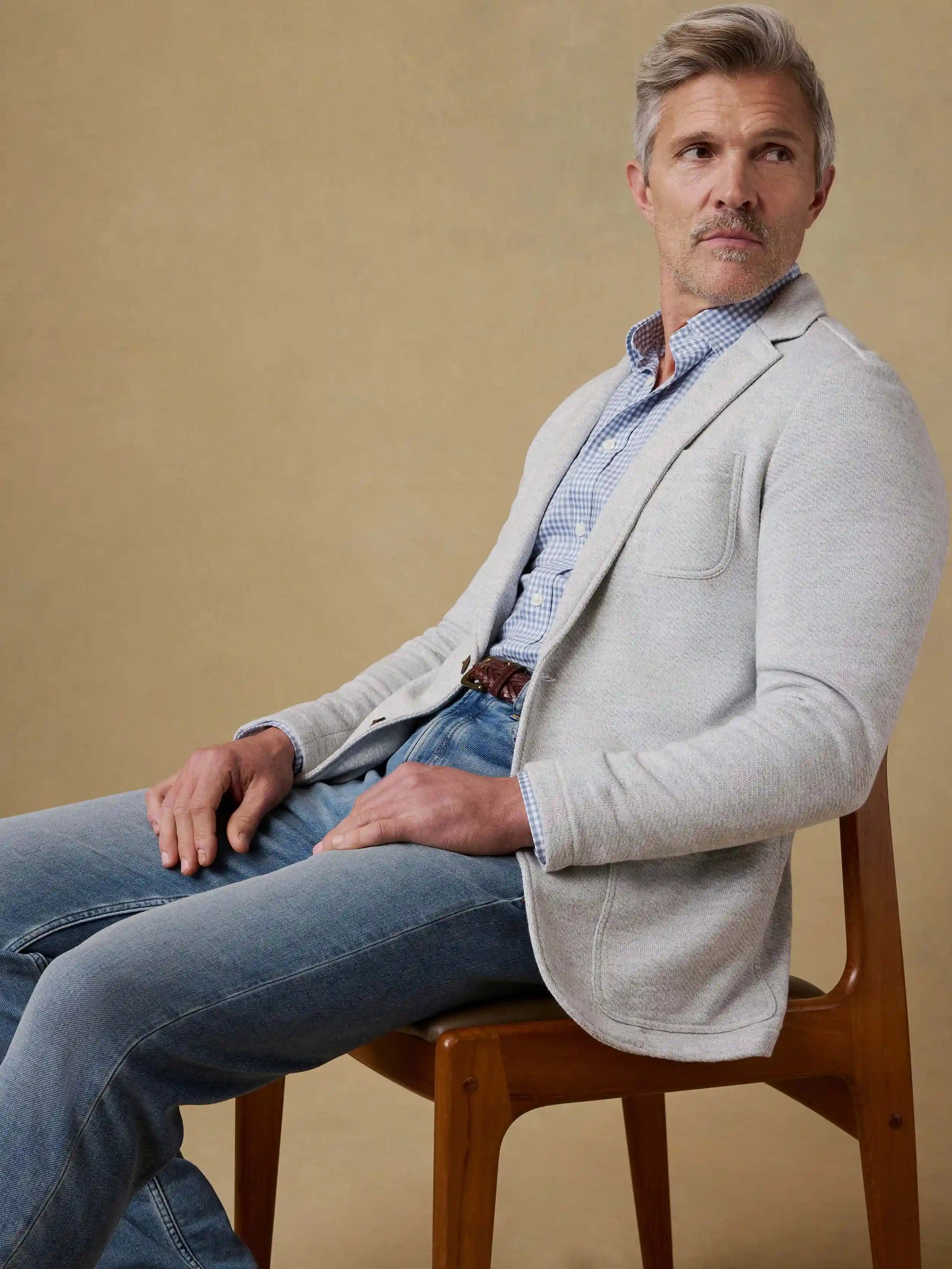 Inlet Knit Blazer - Heather Grey