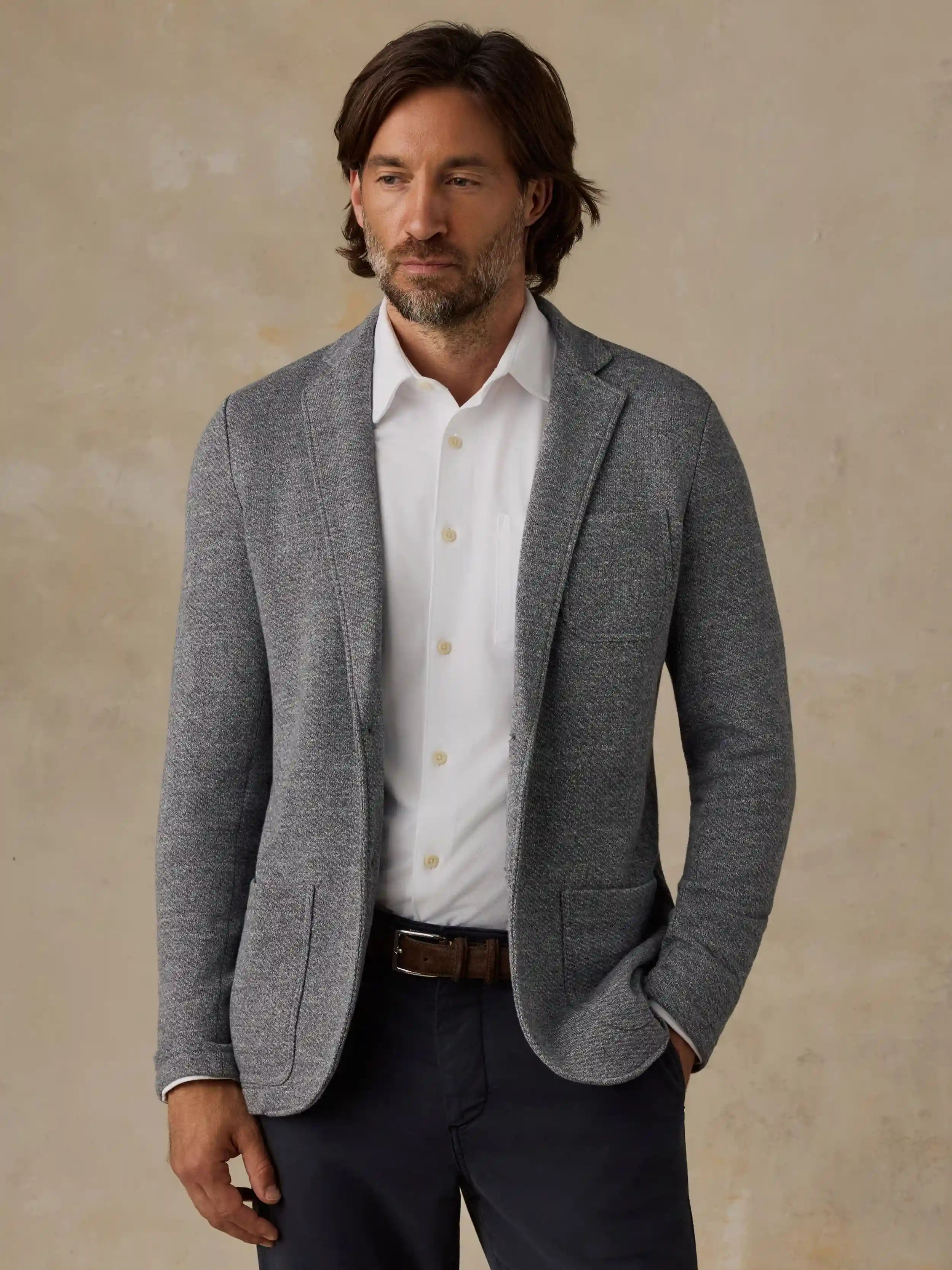 Inlet Knit Blazer (Short) - Medium Grey Melange