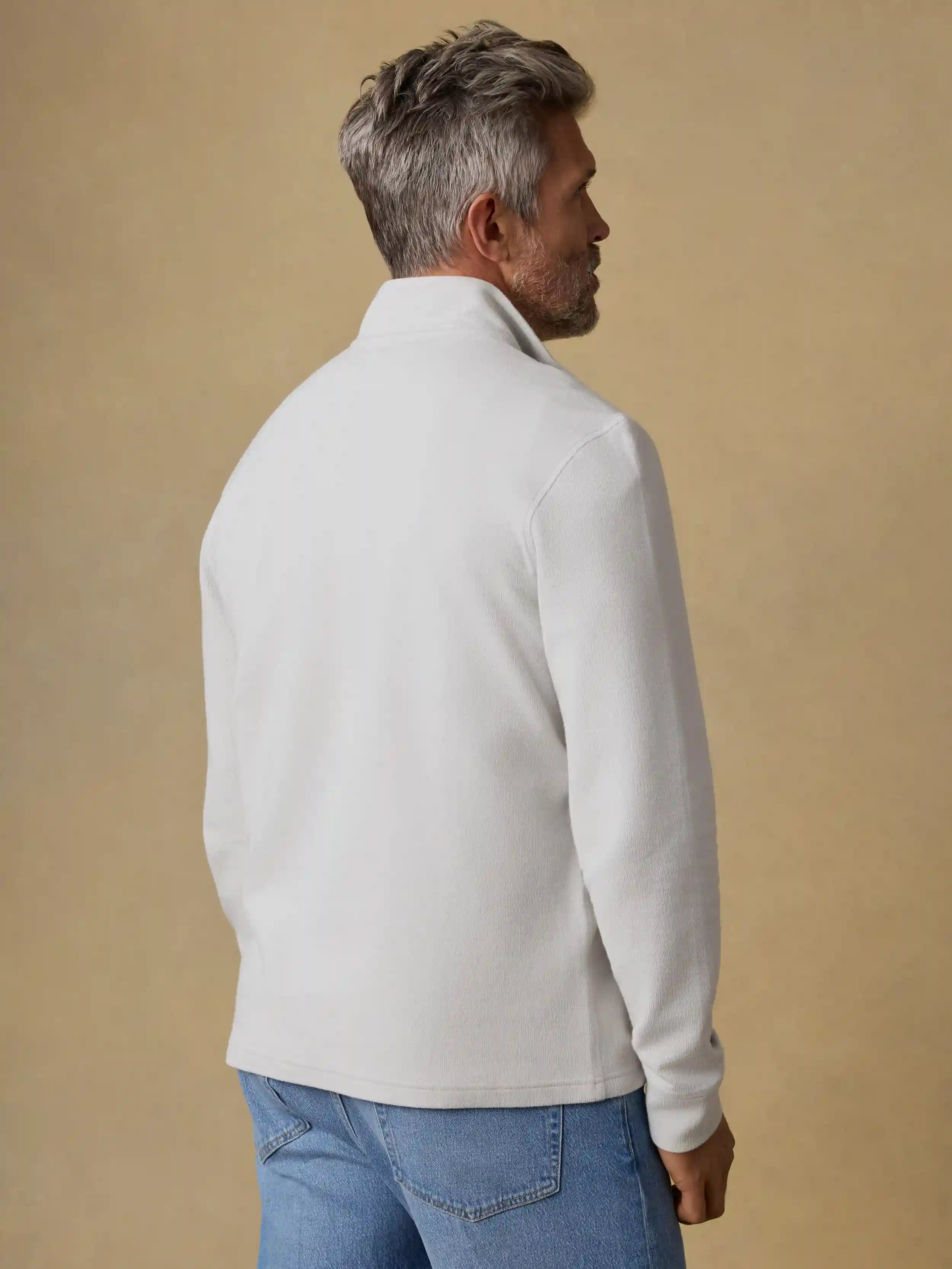 Highland Knit Quarter Zip - Ice Grey