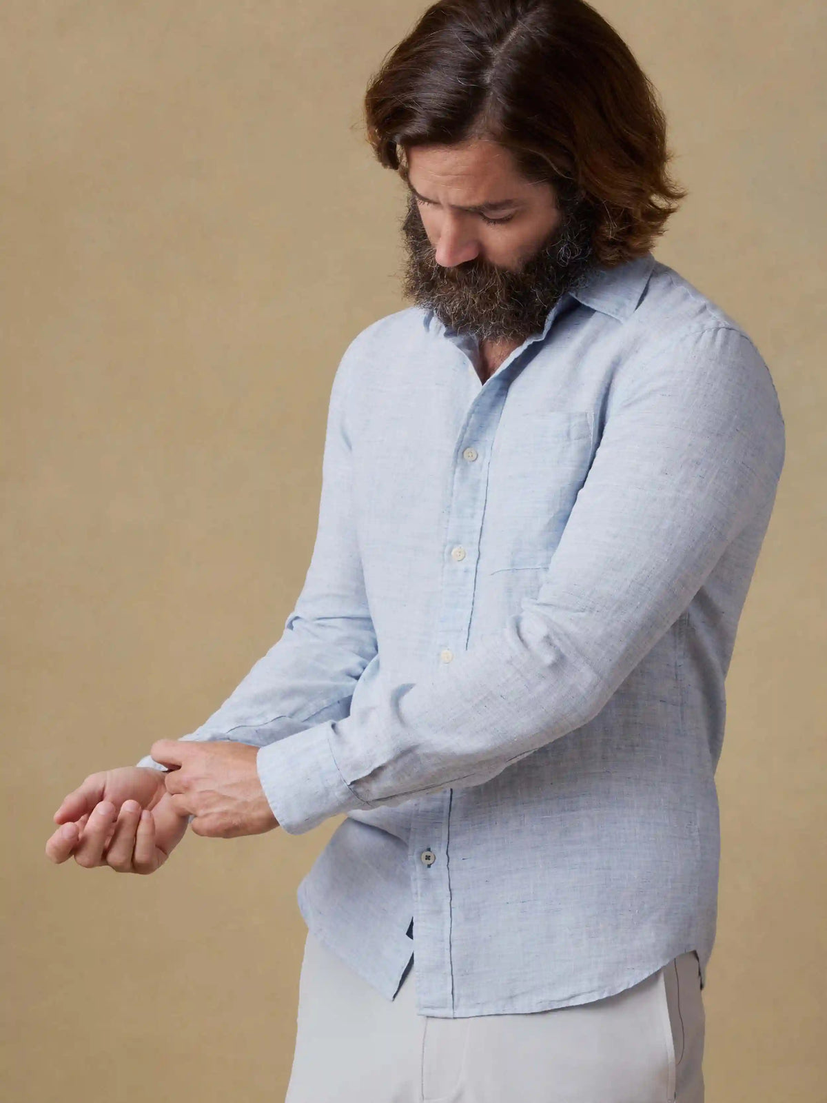 Laguna Linen Shirt - Light Blue Melange