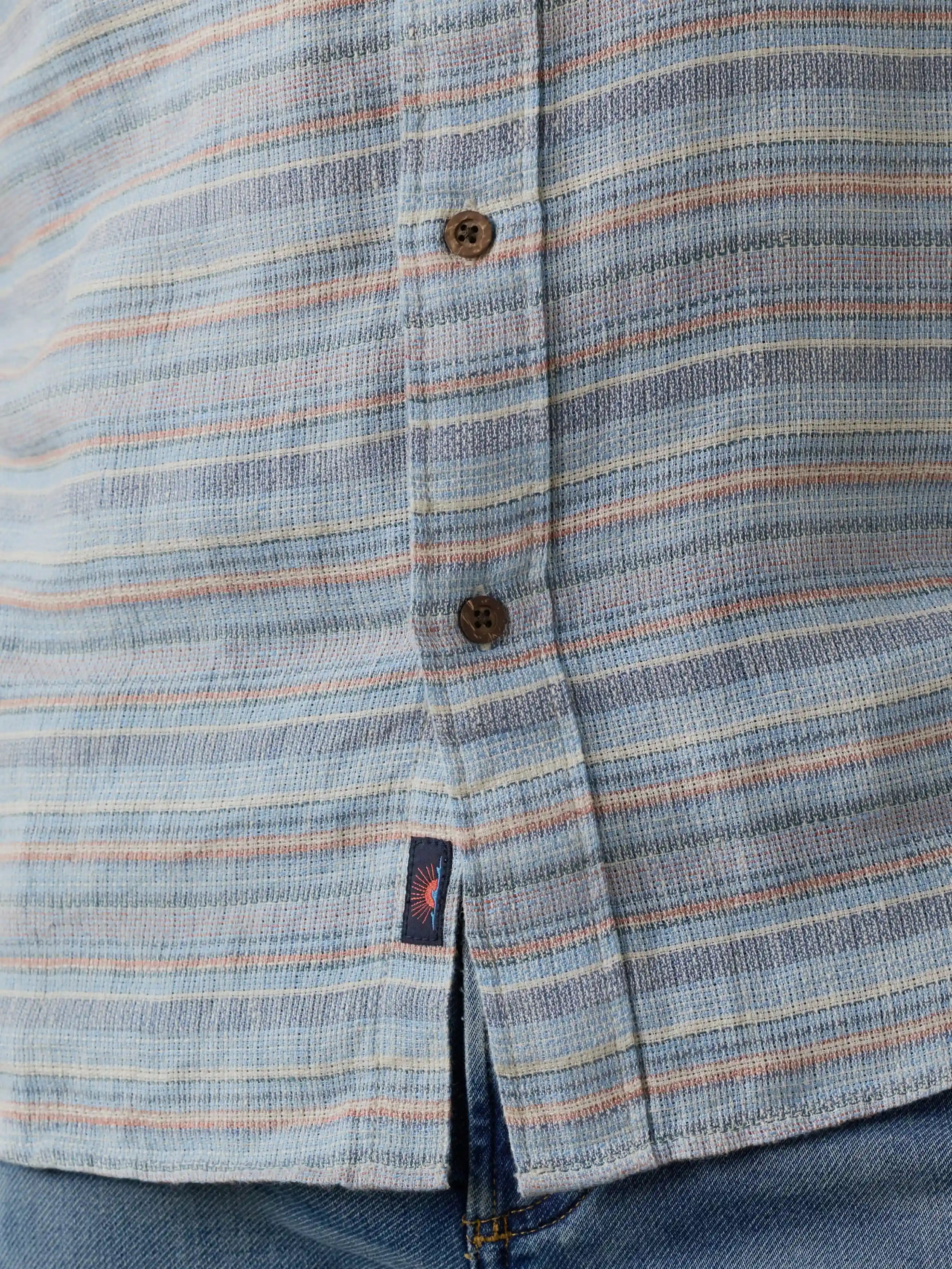 Short-Sleeve Palma Linen Shirt - Blue Gulf Stripe
