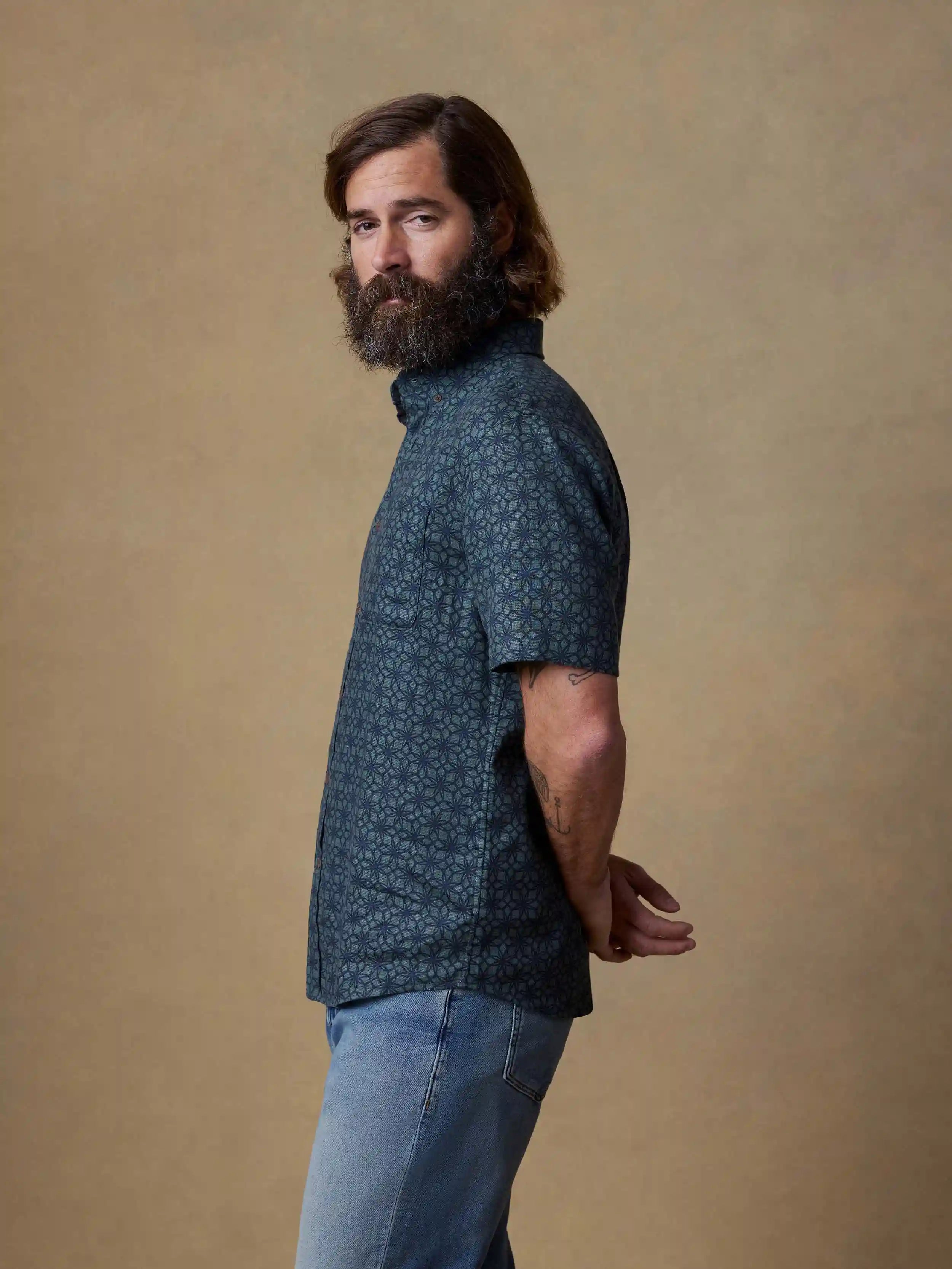 Short-Sleeve Breeze Shirt - Spruce Lotus Tile