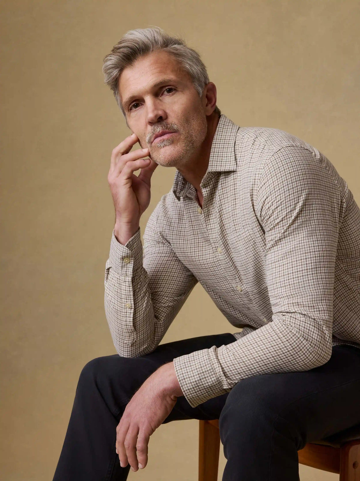 Palmetto Shirt - Stone Palm Check