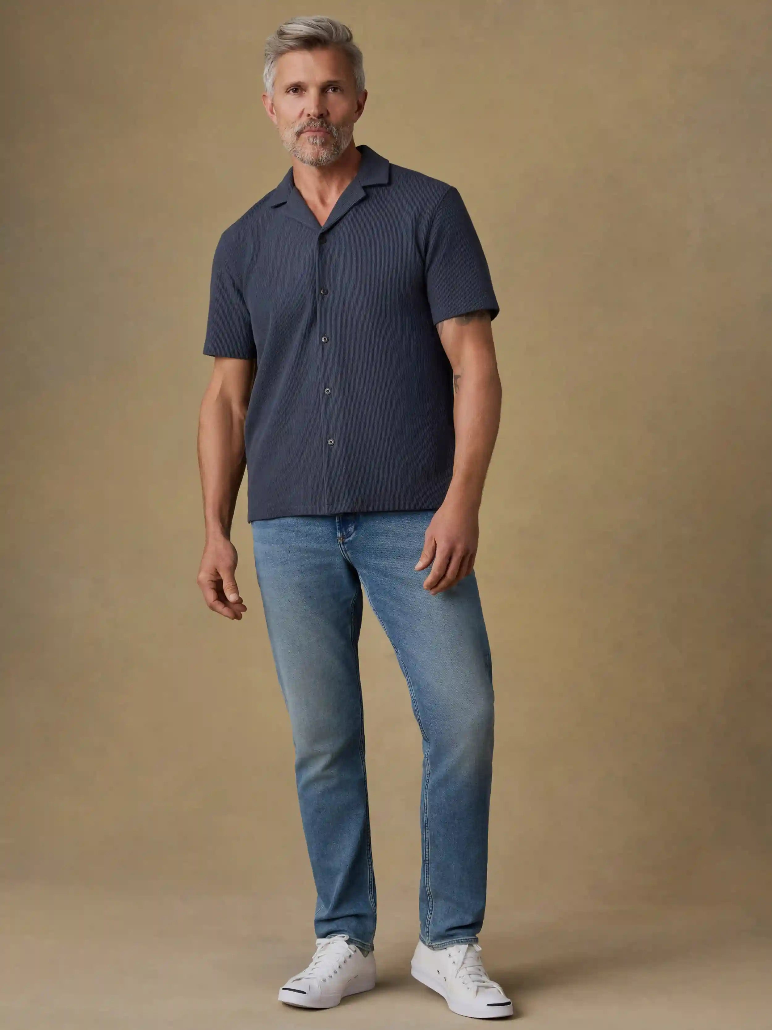 Short-Sleeve Oasis Camp Shirt - Granite Navy