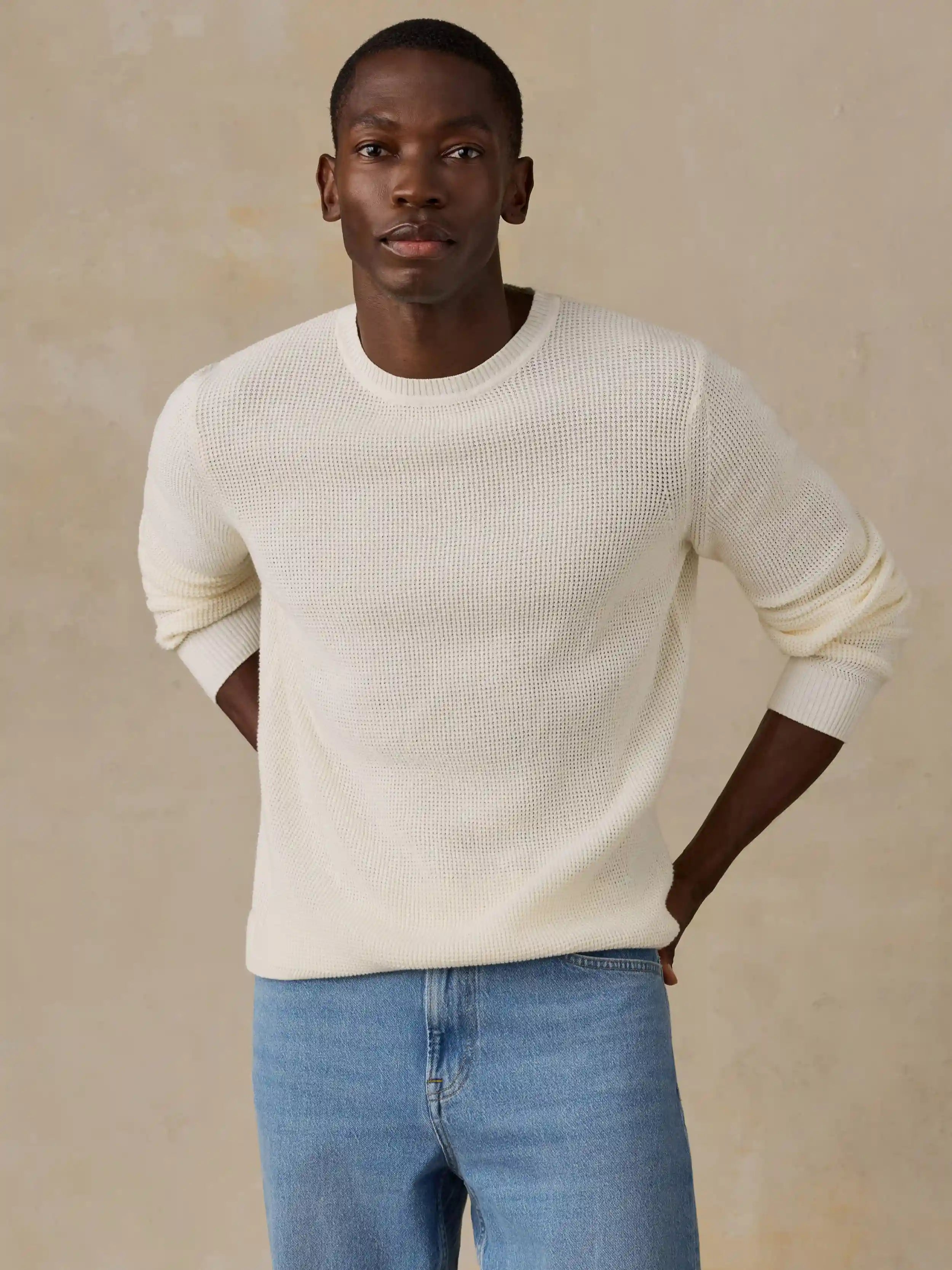 Sunwashed Crewneck Sweater - White Shell