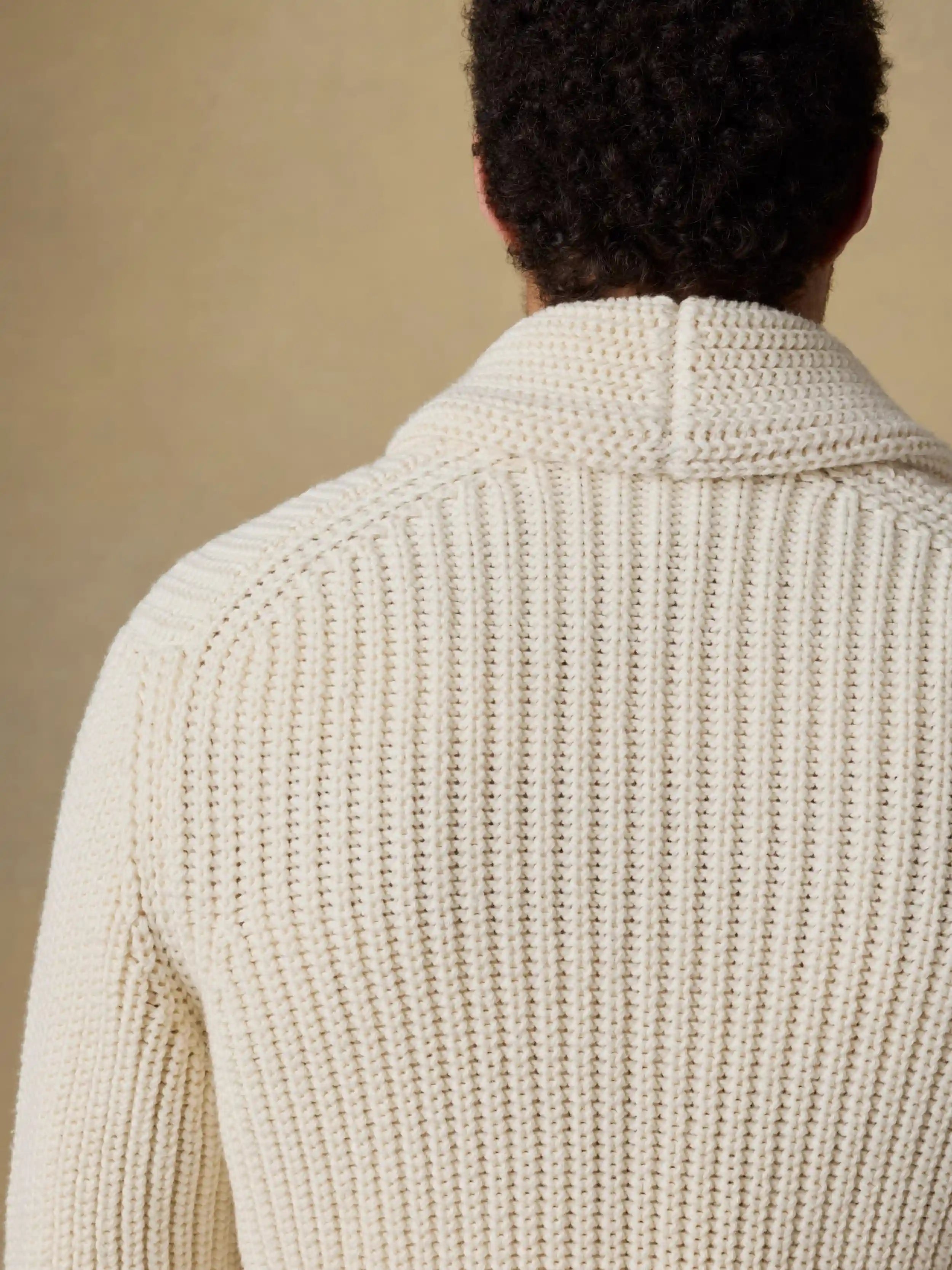 Pima Cotton Cardigan - Ivory Vista