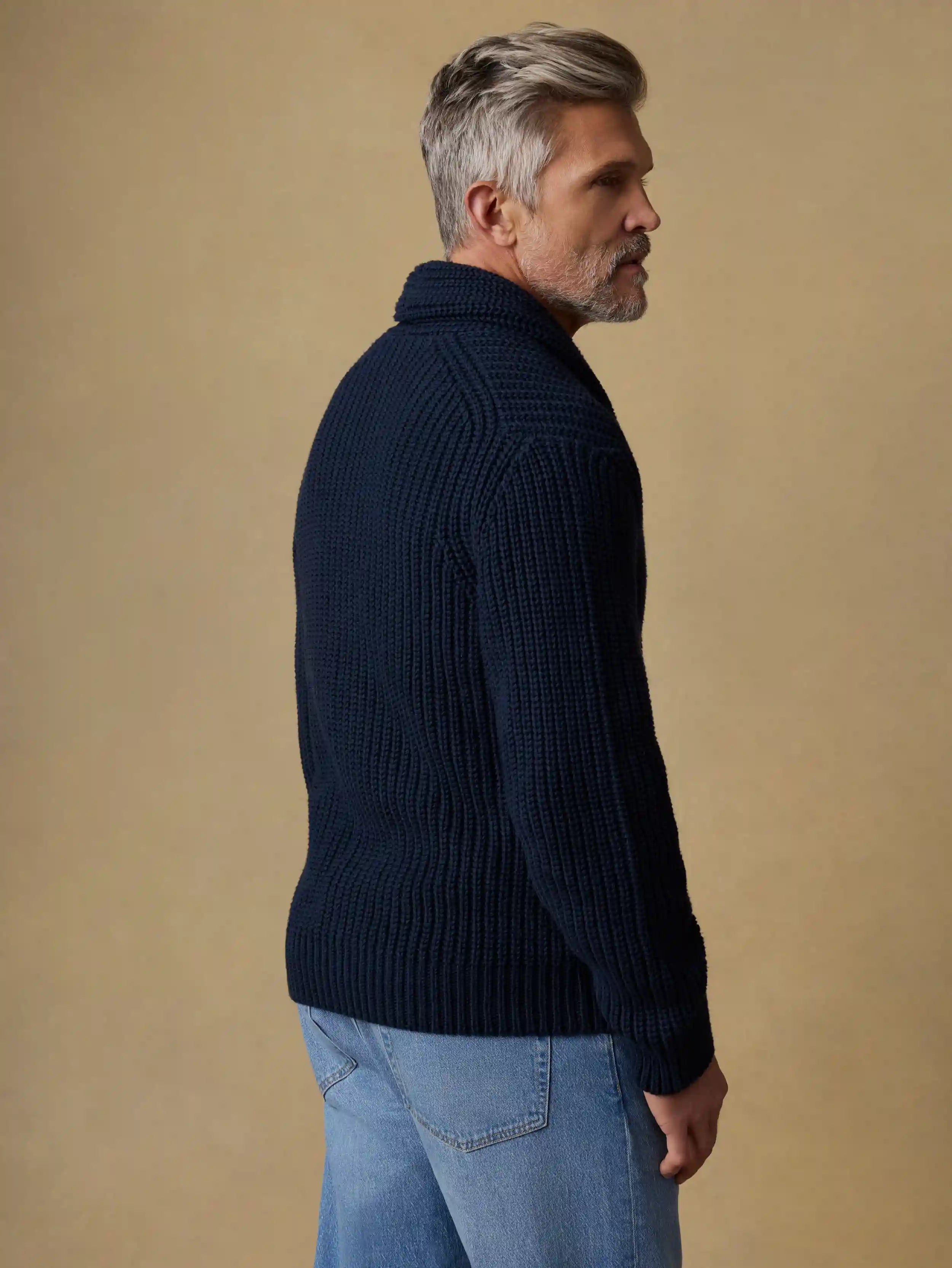 Pima Cotton Cardigan - Playa Navy
