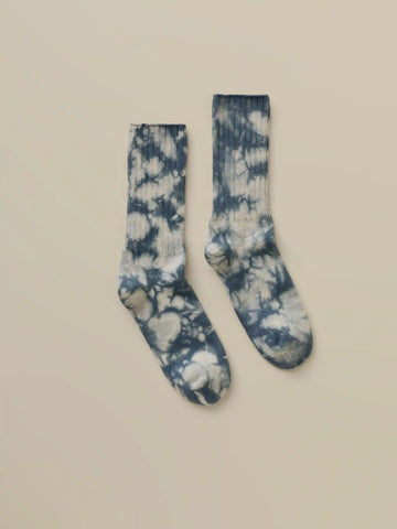 Sunwashed Tie Dye Sock - Deep Marine