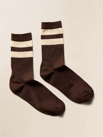 Le Bon Shoppe Her Varsity Socks - Espresso