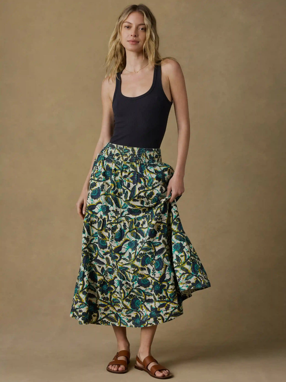 Montecito Linen Maxi Skirt - Tropics